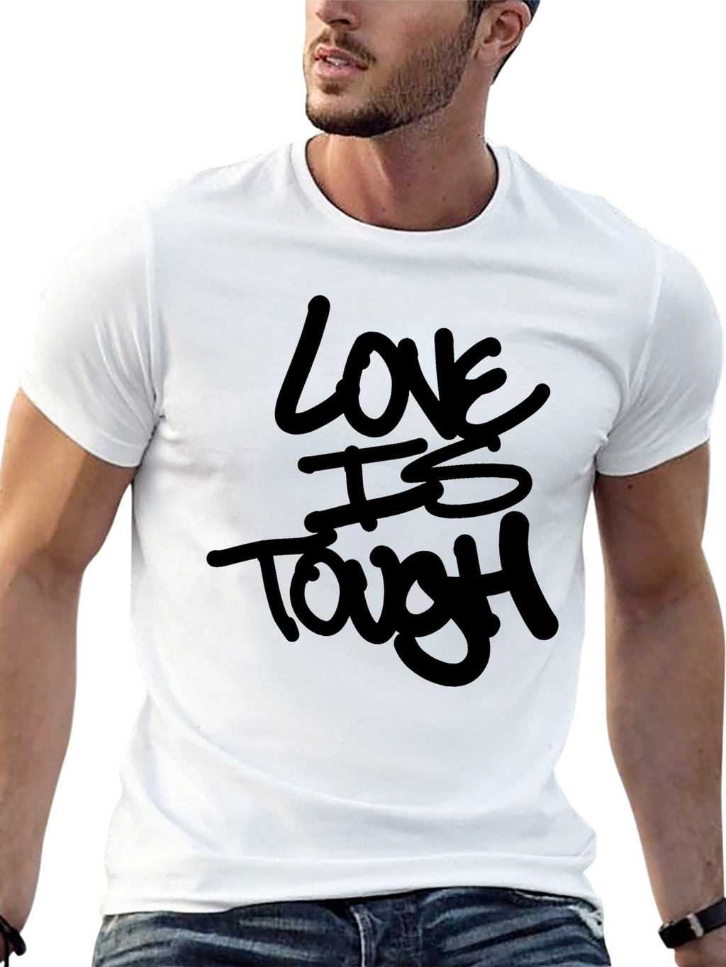Love Is Tough Black Graphic Tee