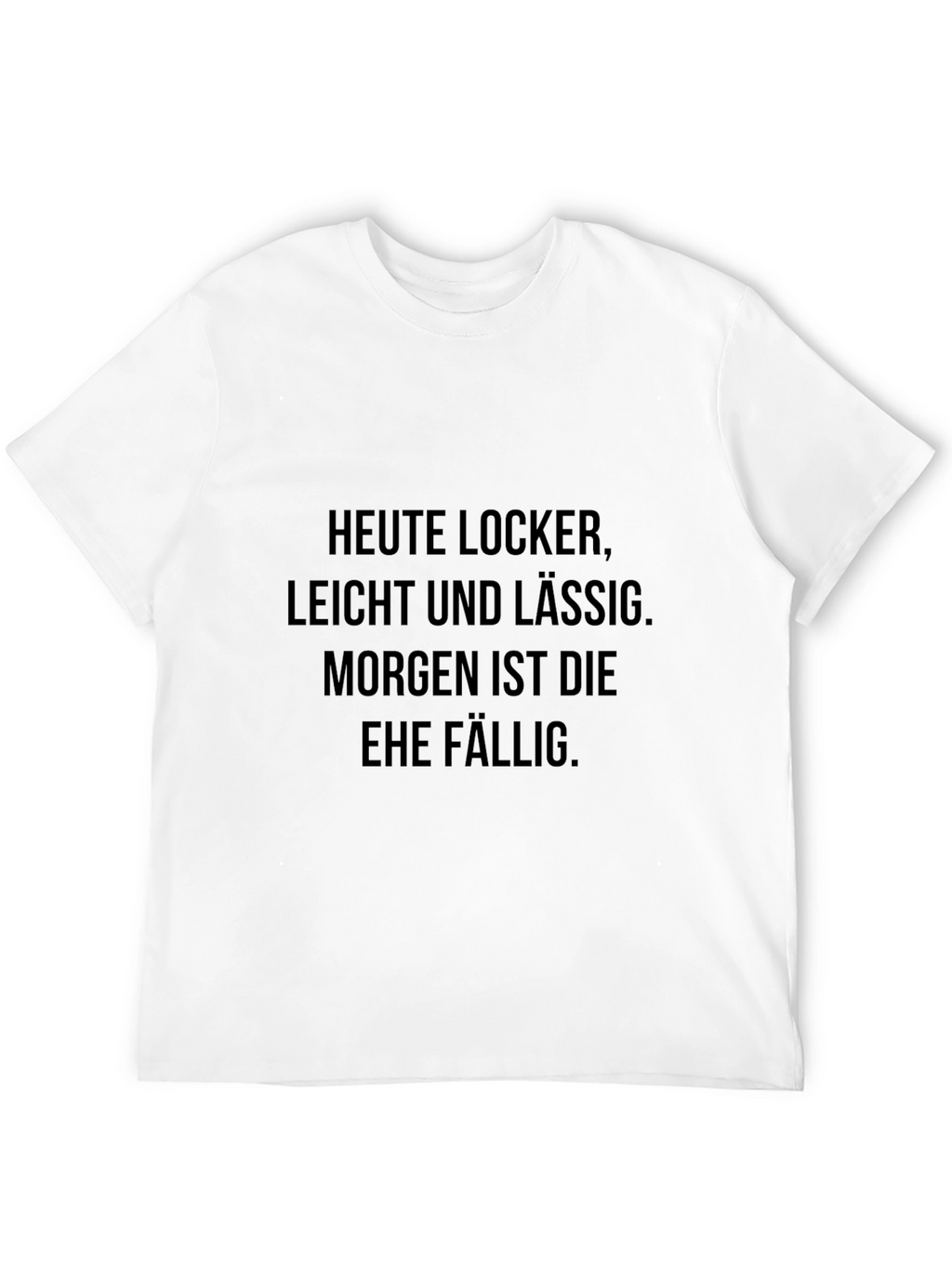 Mens Black T-Shirt with German Text Print