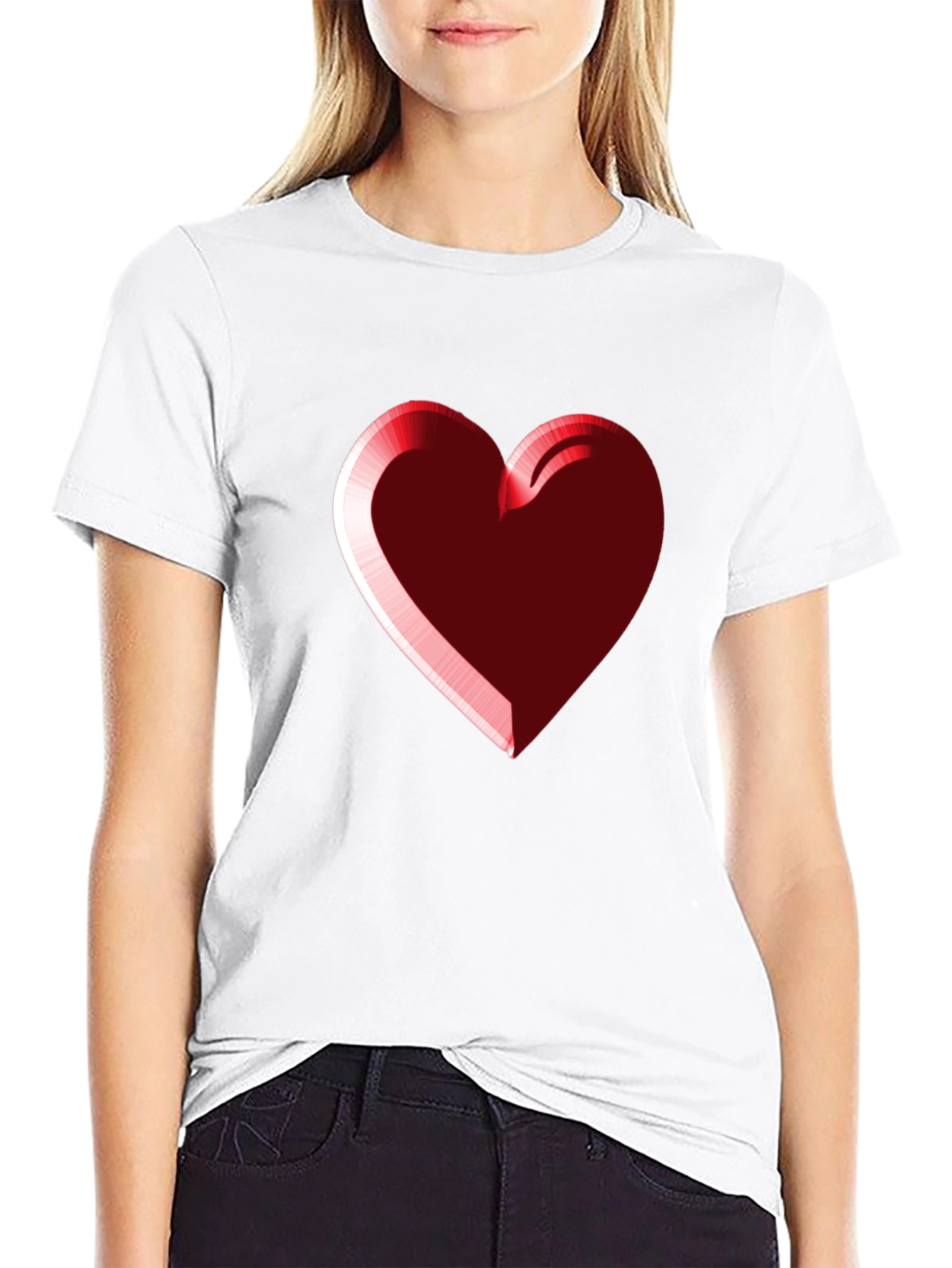 Heart Graphic Black Tee - Stylish Casual Wear