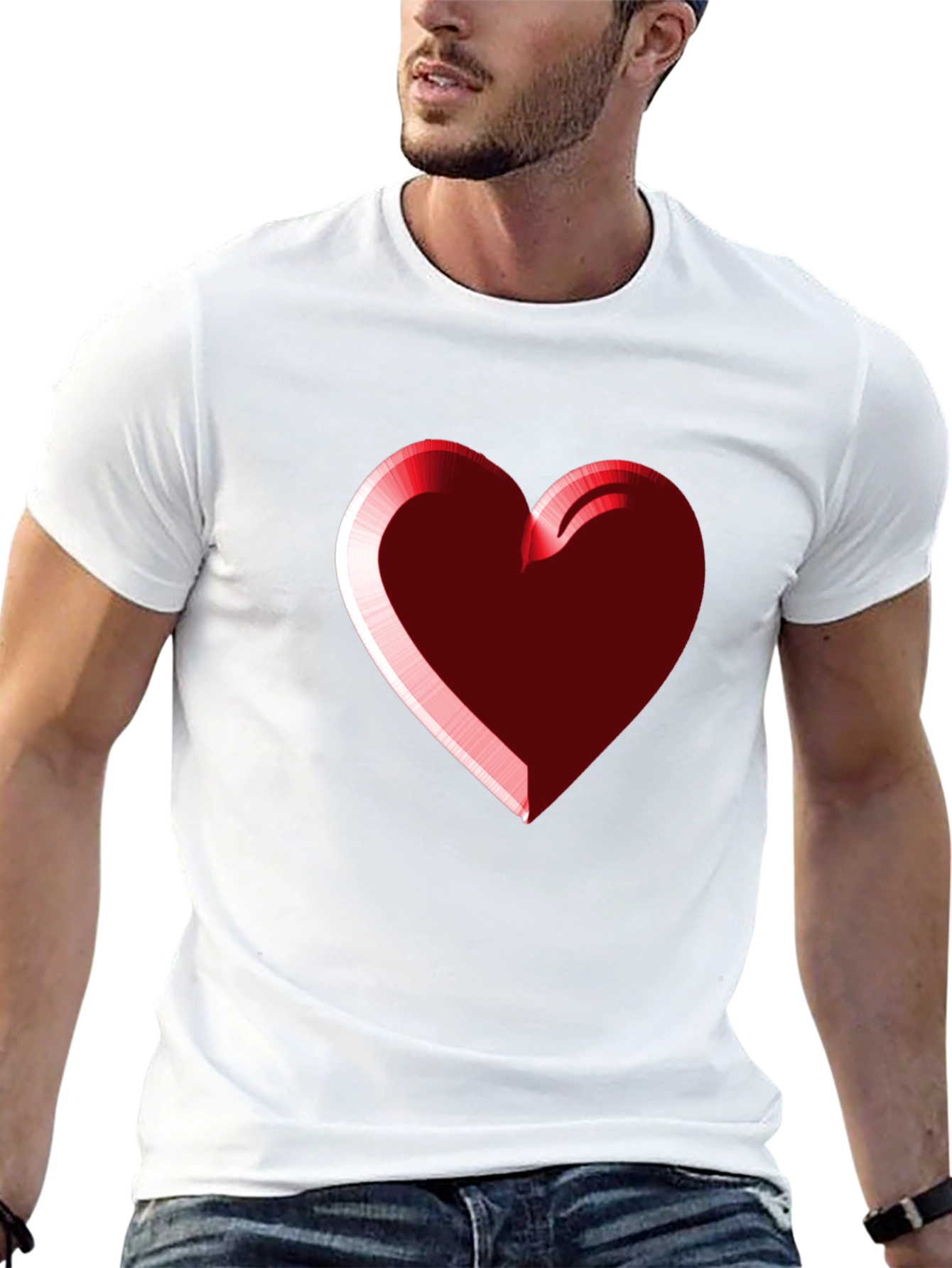 Heart Graphic Black Tee - Stylish Casual Wear