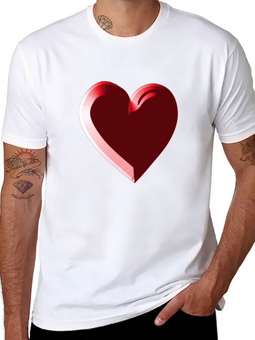 Heart Graphic Black Tee - Stylish Casual Wear