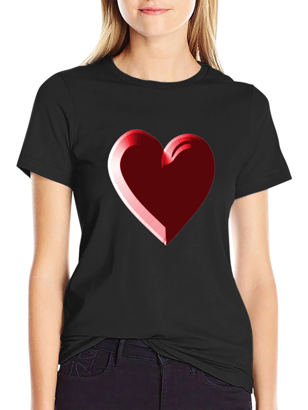 Heart Graphic Black Tee - Stylish Casual Wear