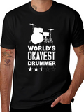 Okayest Drummer T-Shirt - Funny Musician Tee