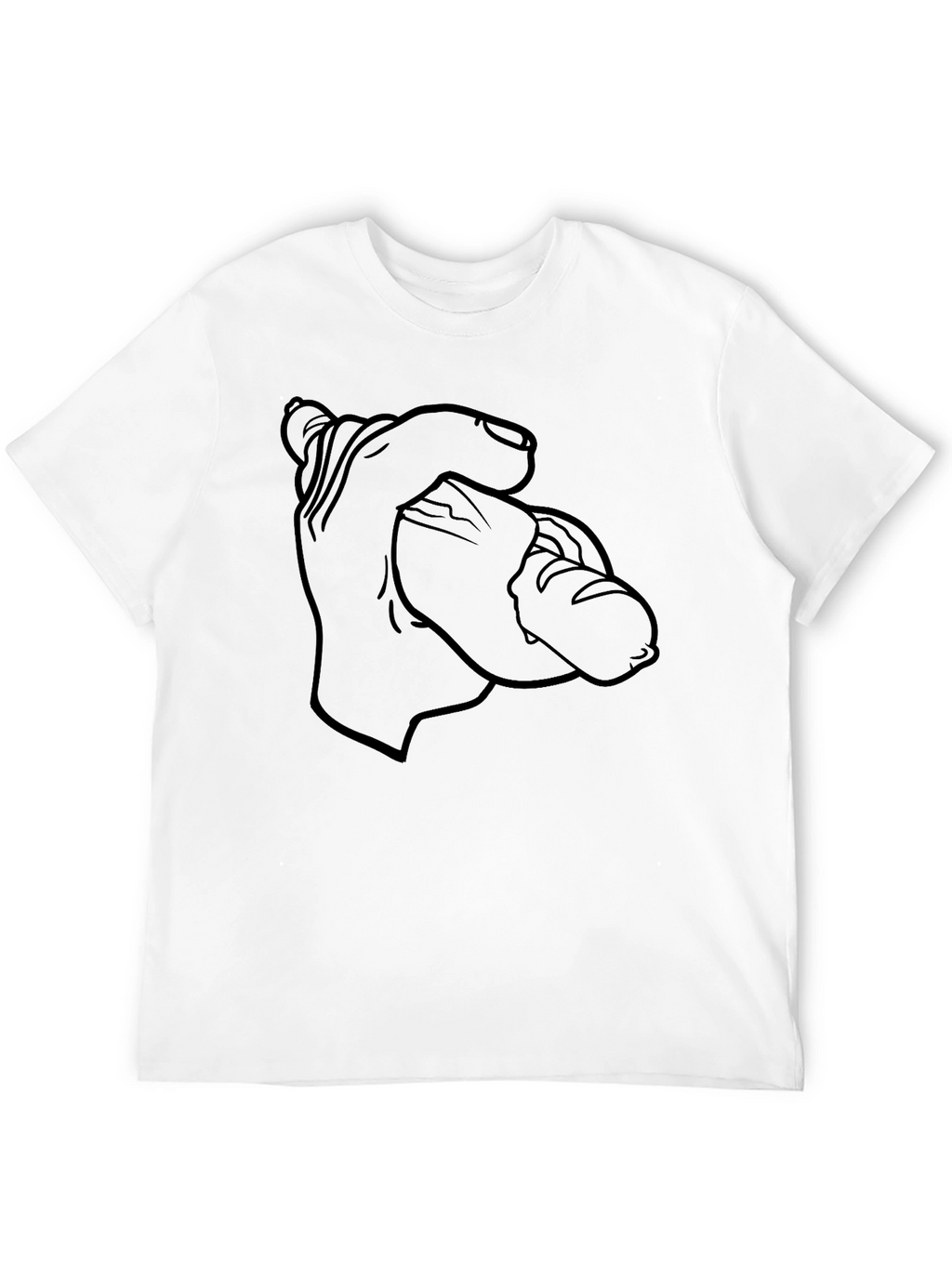 Funny Hand Holding Sausage Graphic T-Shirt