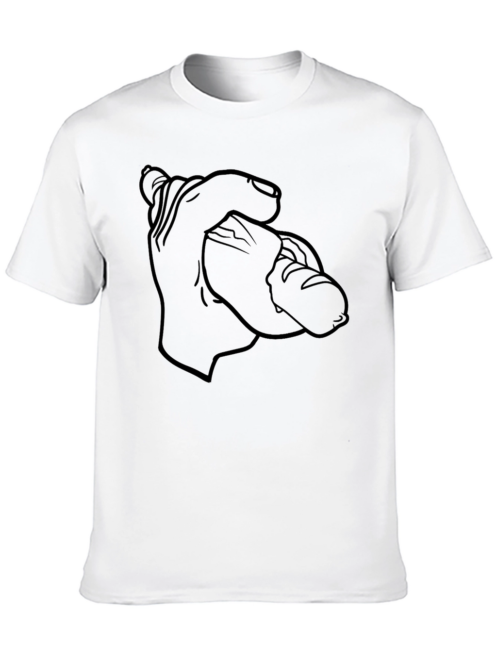 Funny Hand Holding Sausage Graphic T-Shirt