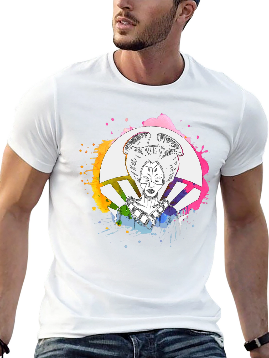 Abstract Geisha Graphic T-Shirt