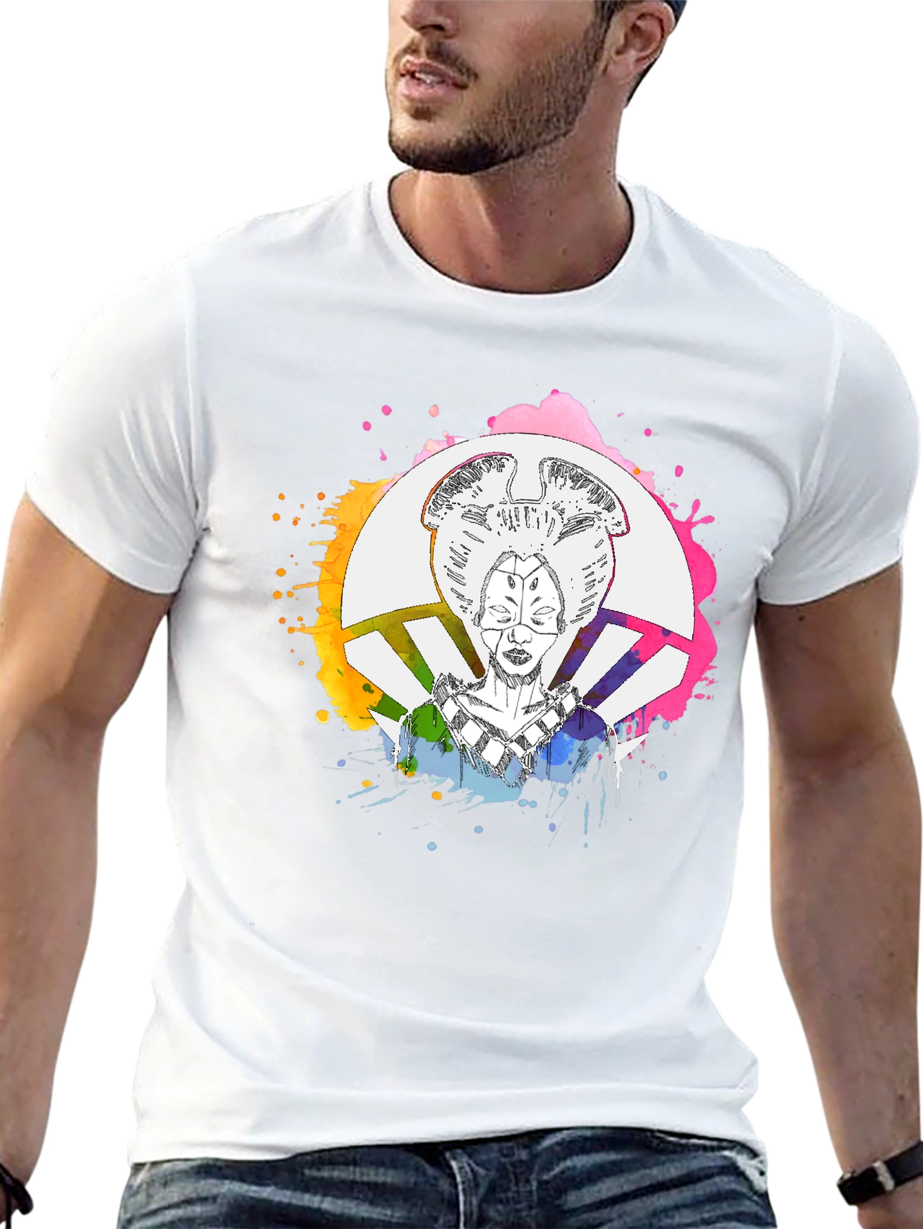 Abstract Geisha Graphic T-Shirt