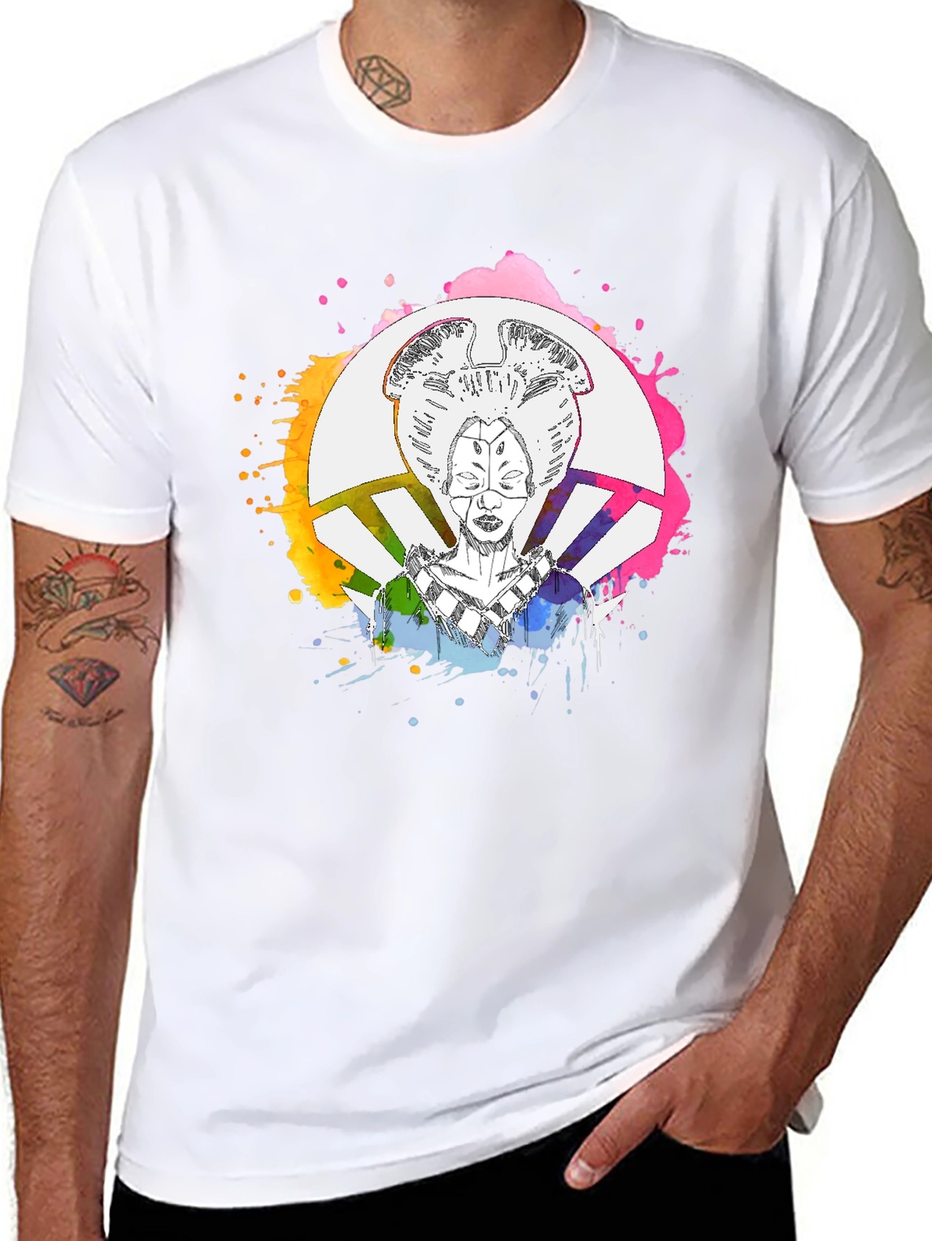 Abstract Geisha Graphic T-Shirt