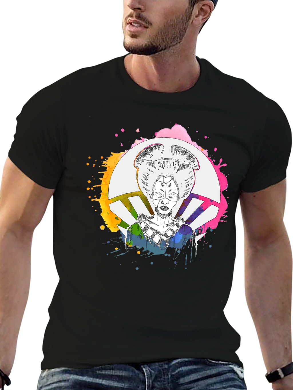 Abstract Geisha Graphic T-Shirt