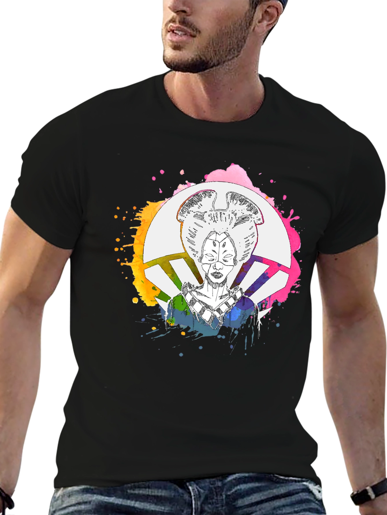 Abstract Geisha Graphic T-Shirt
