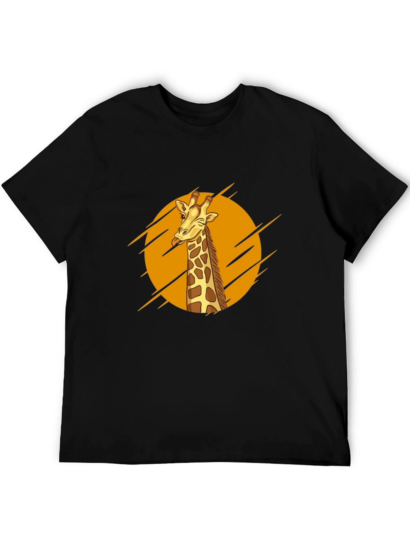 Giraffe Graphic Tee - Mens Black T-Shirt