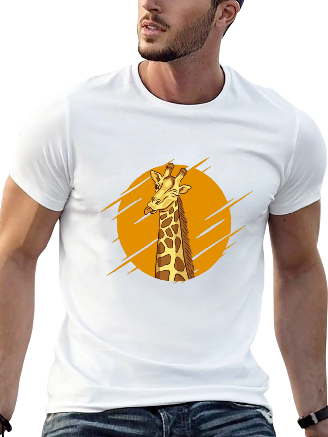Giraffe Graphic Tee - Mens Black T-Shirt