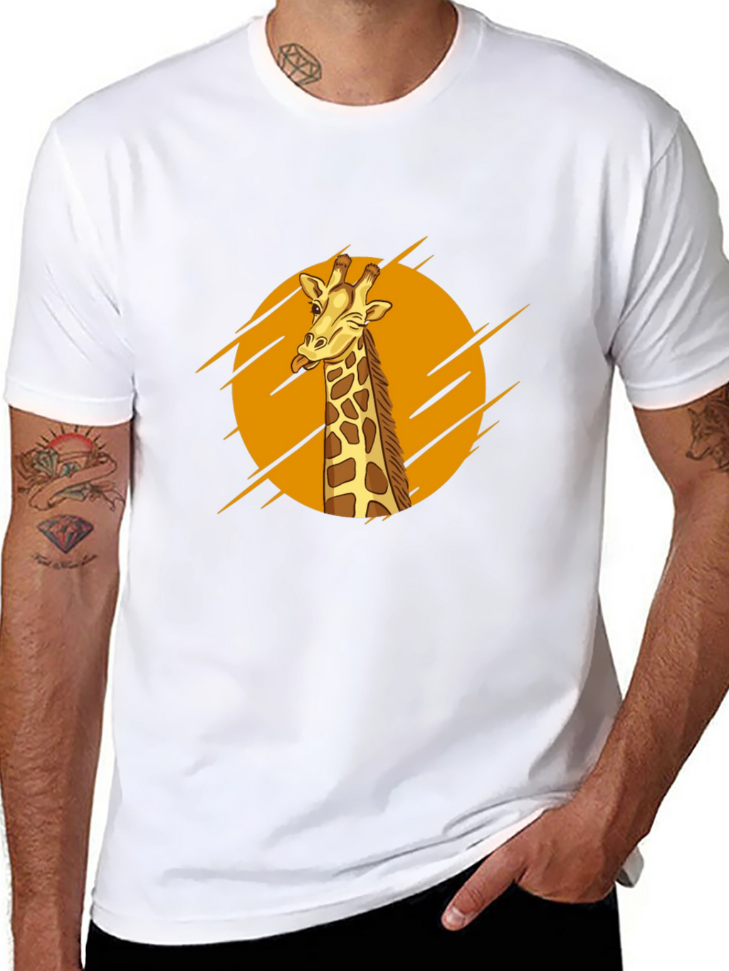 Giraffe Graphic Tee - Mens Black T-Shirt