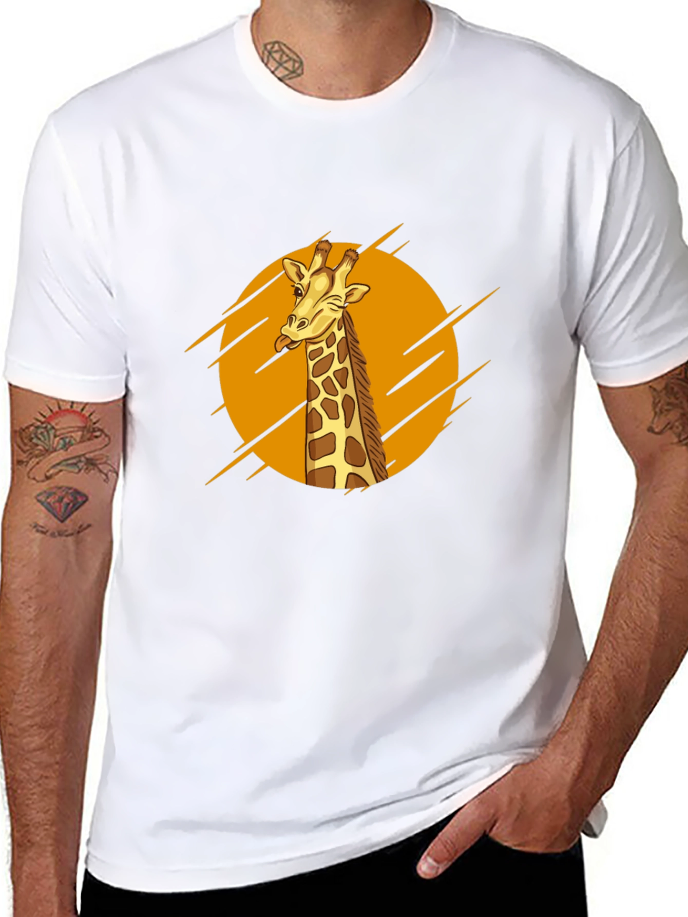 Giraffe Graphic Tee - Mens Black T-Shirt