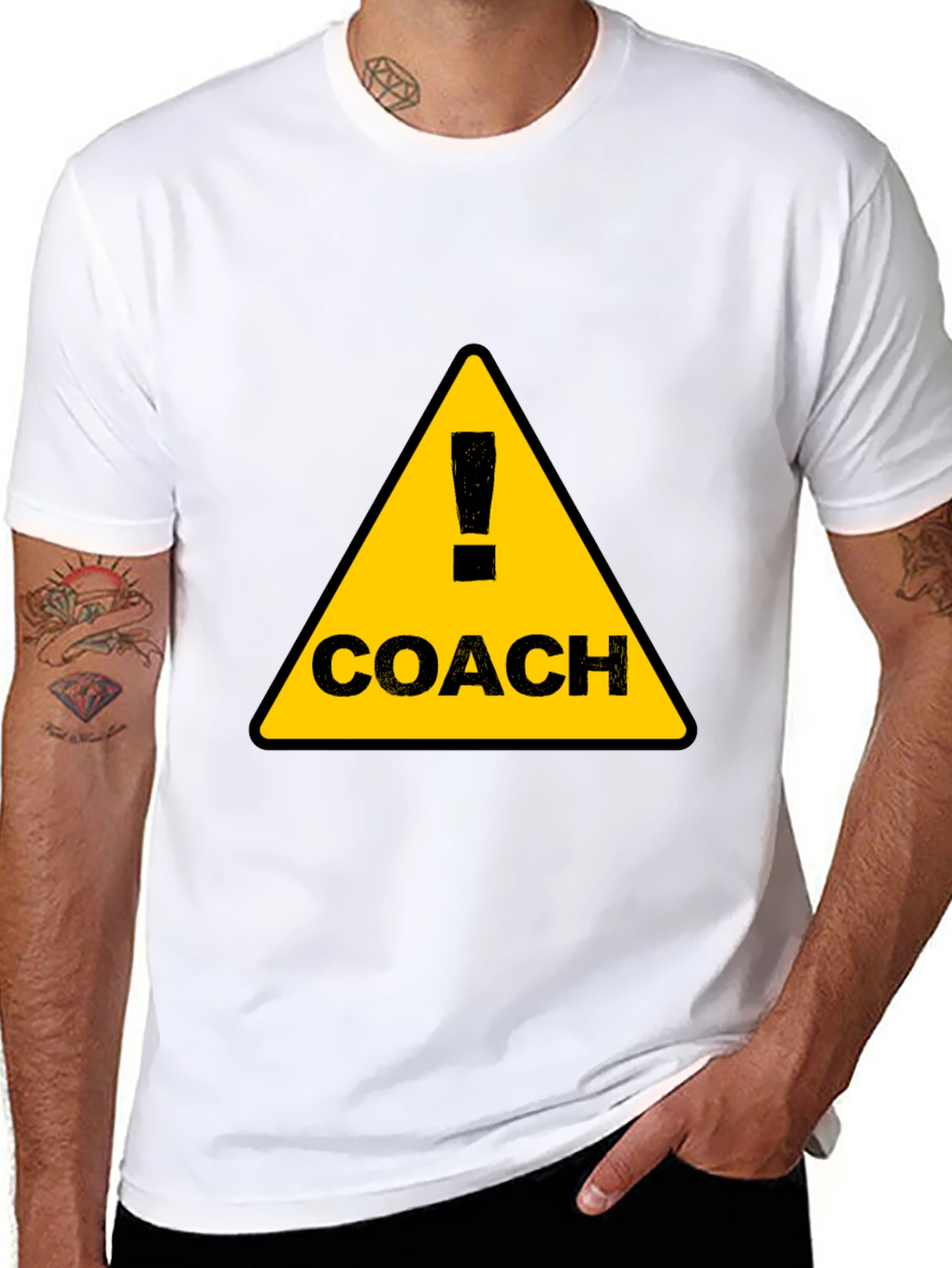 Coach Warning Sign Black T-Shirt