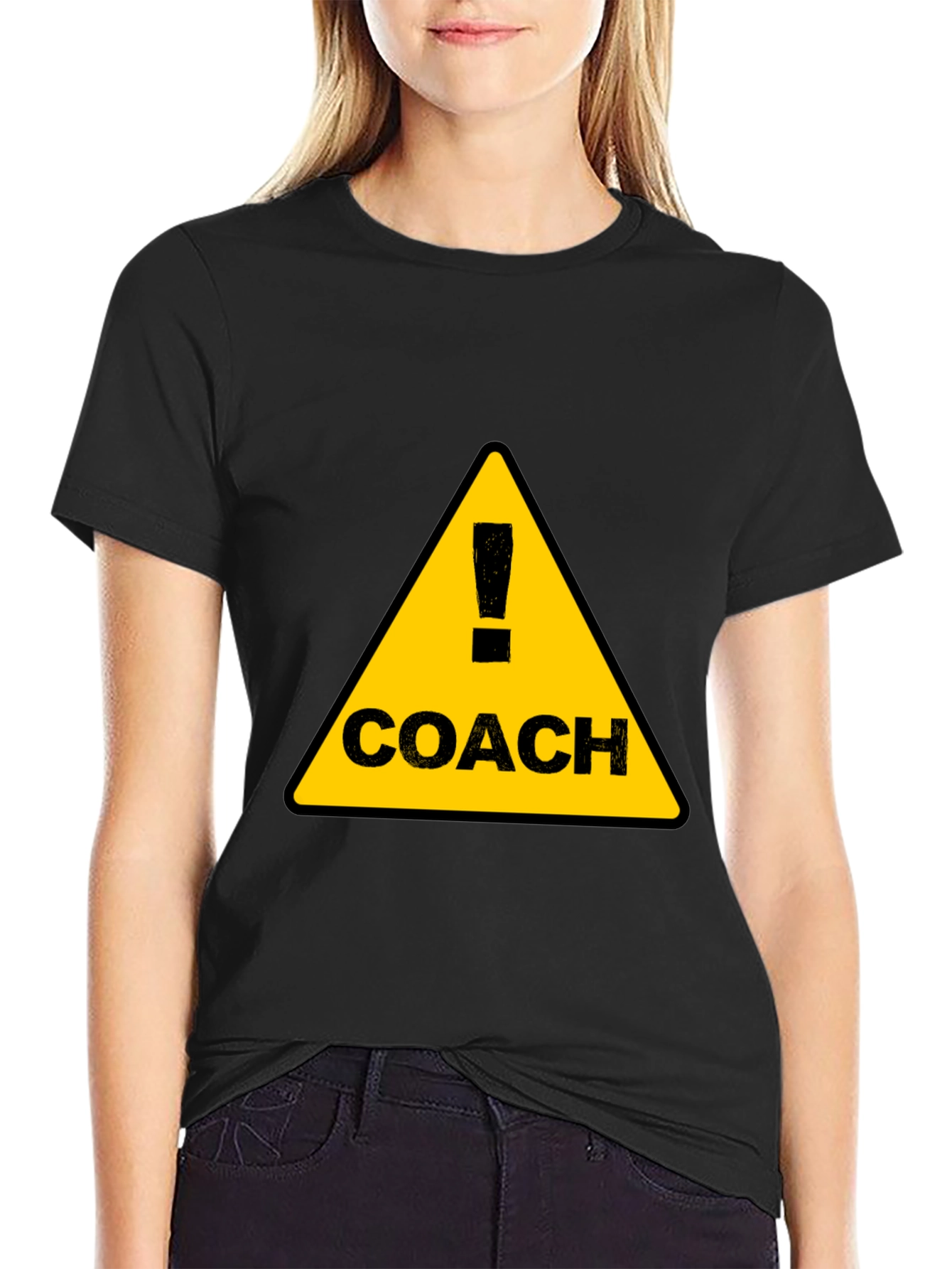 Coach Warning Sign Black T-Shirt