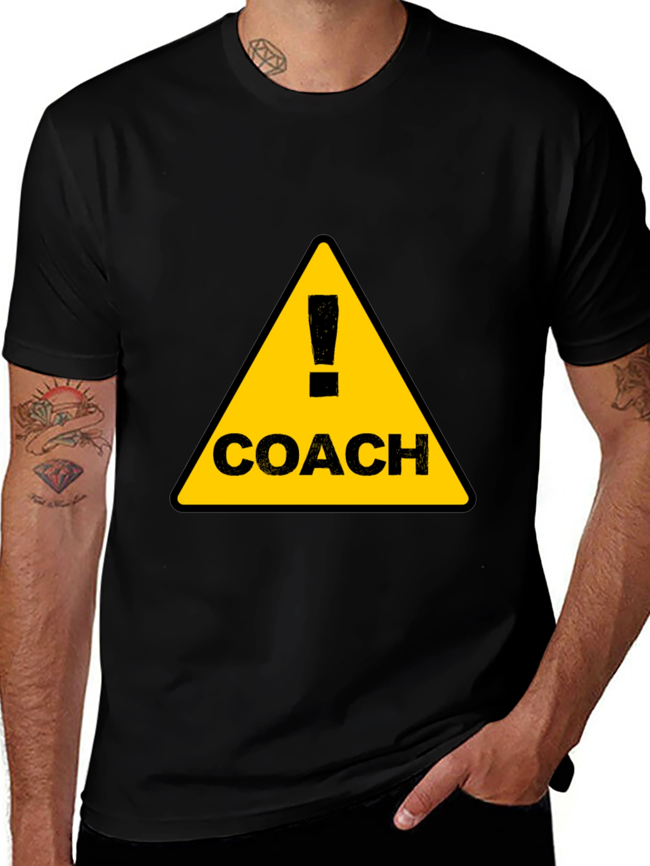 Coach Warning Sign Black T-Shirt