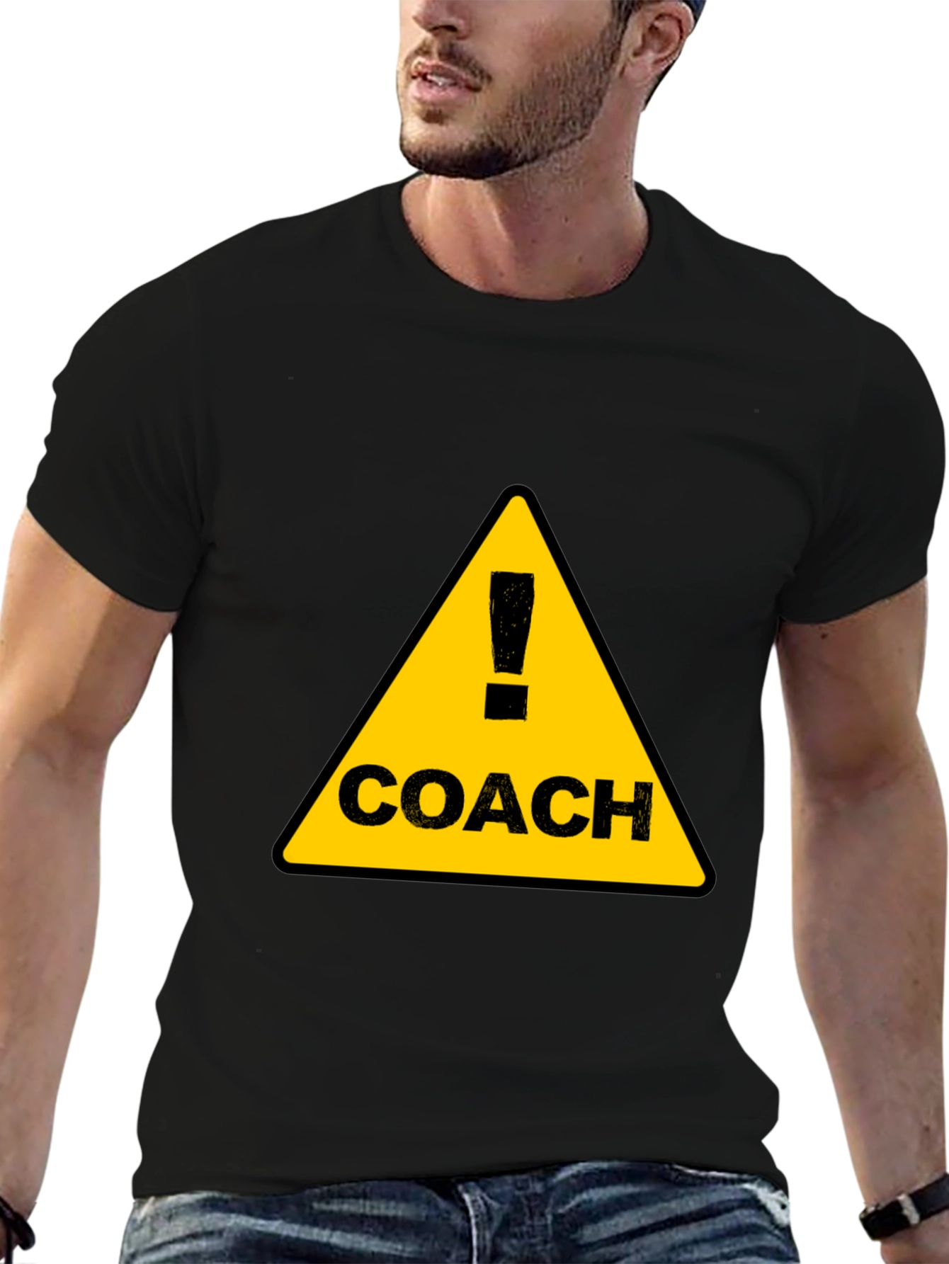 Coach Warning Sign Black T-Shirt