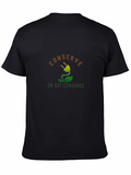 Eco-Conscious Graphic Tee - Conserve or Get Consumed