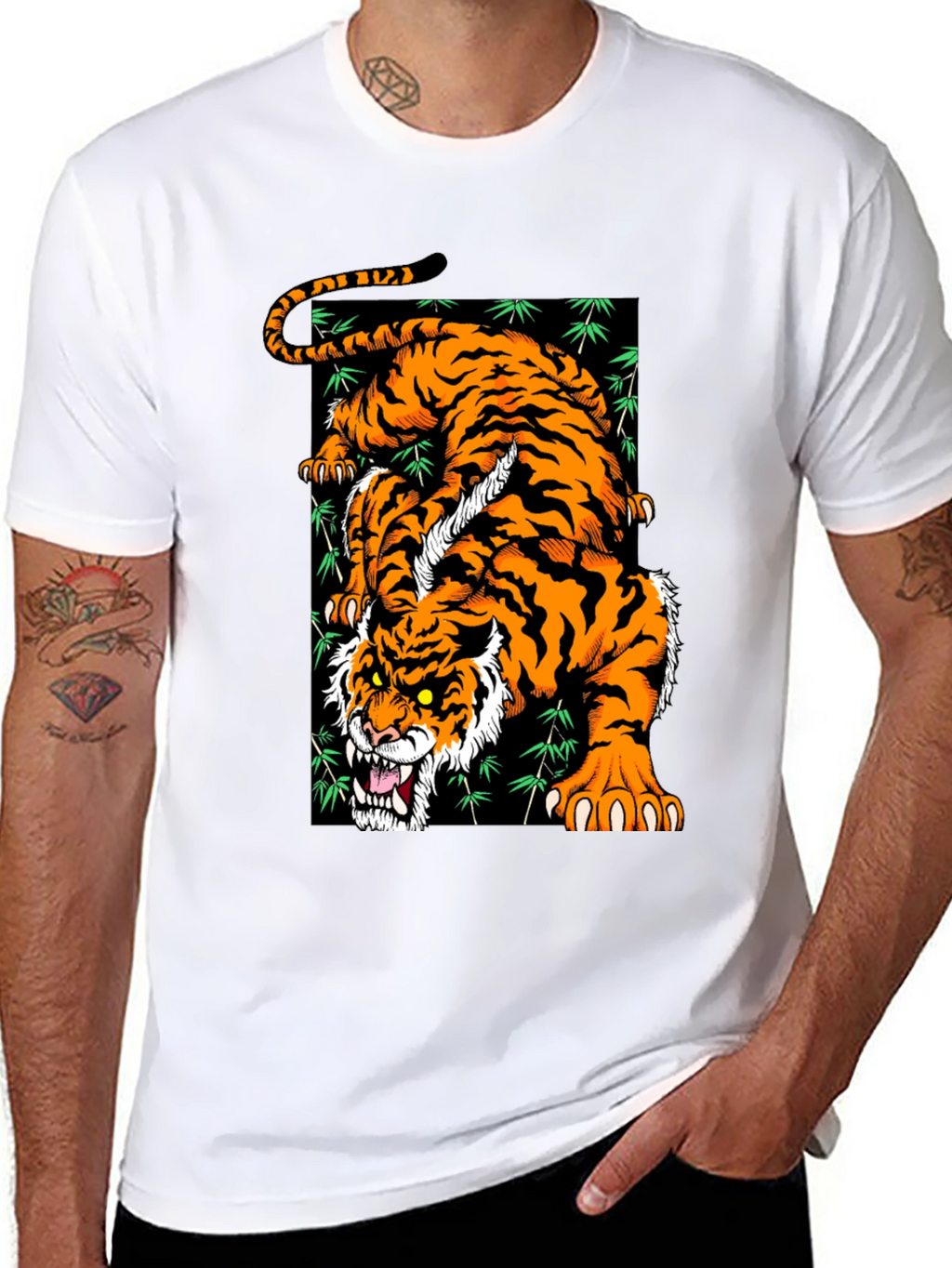 Roaring Tiger Graphic T-Shirt - Stylish Black Tee