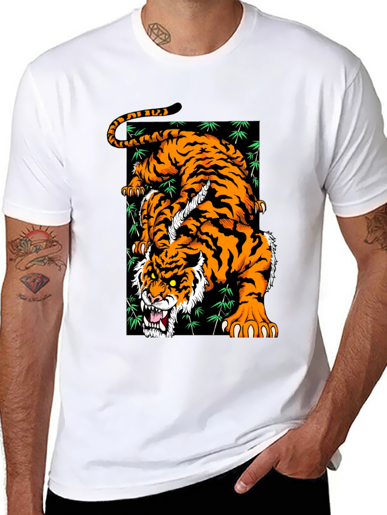 Roaring Tiger Graphic T-Shirt - Stylish Black Tee