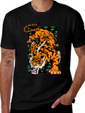 Roaring Tiger Graphic T-Shirt - Stylish Black Tee