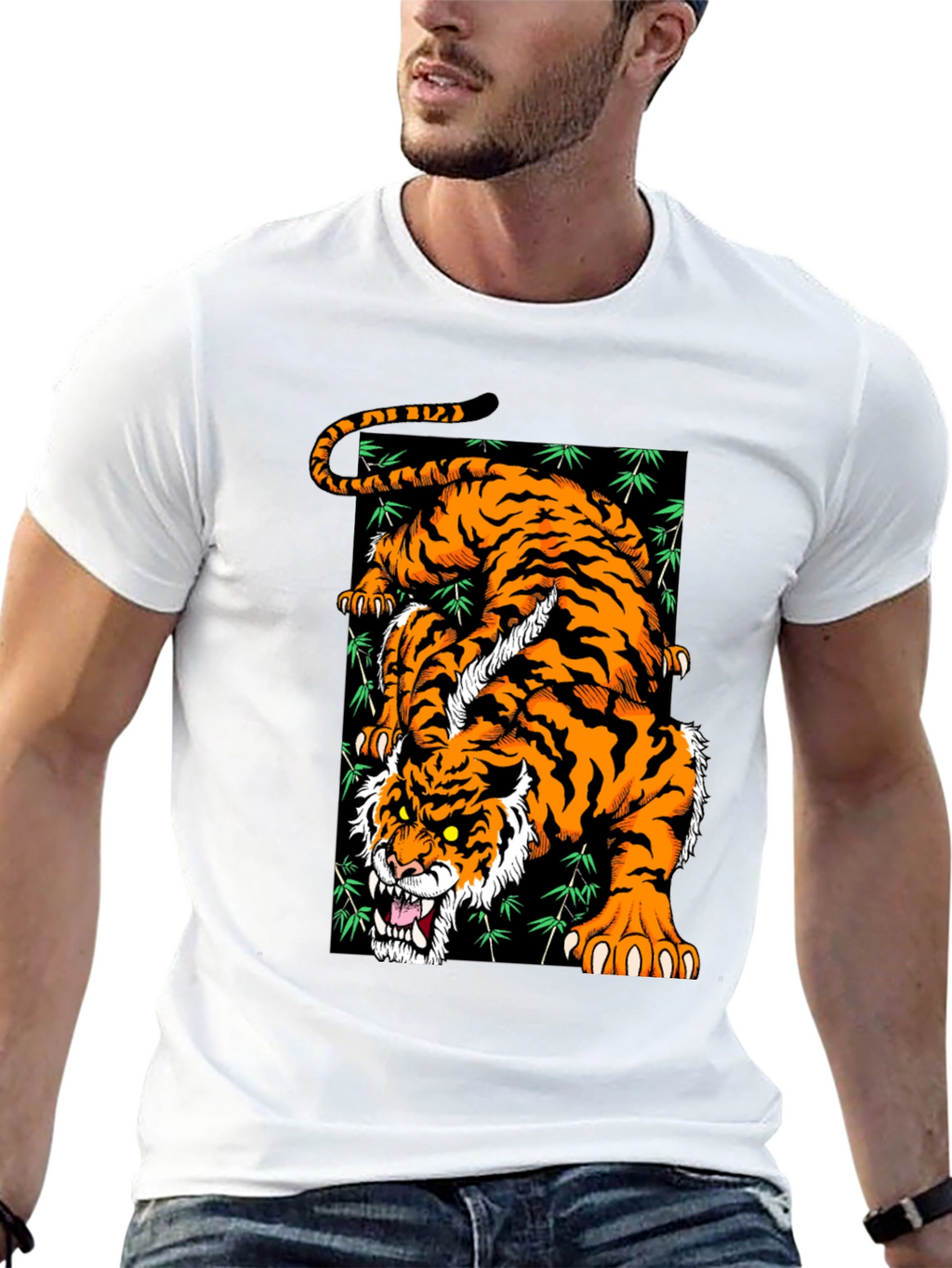 Roaring Tiger Graphic T-Shirt - Stylish Black Tee