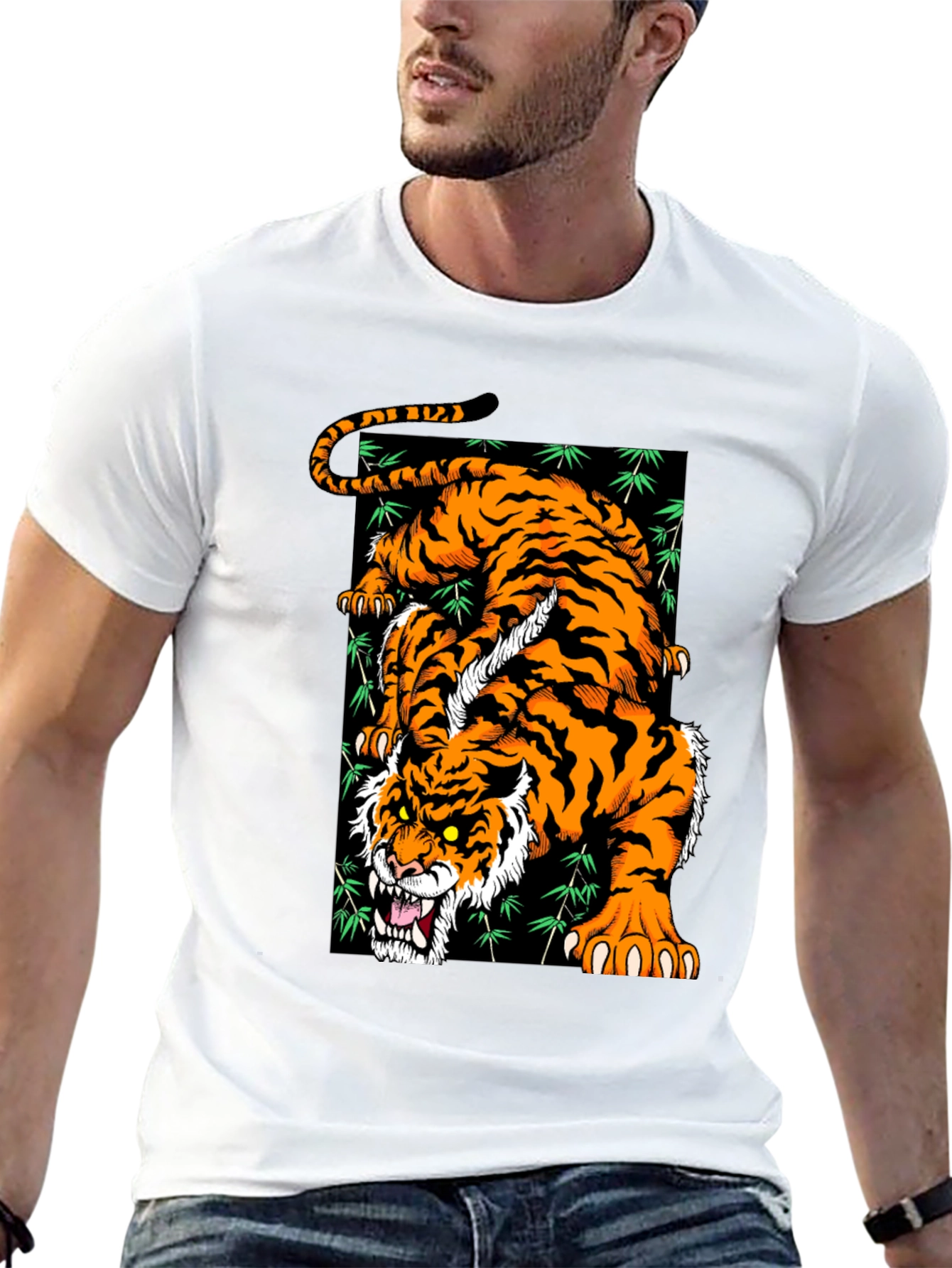 Roaring Tiger Graphic T-Shirt - Stylish Black Tee