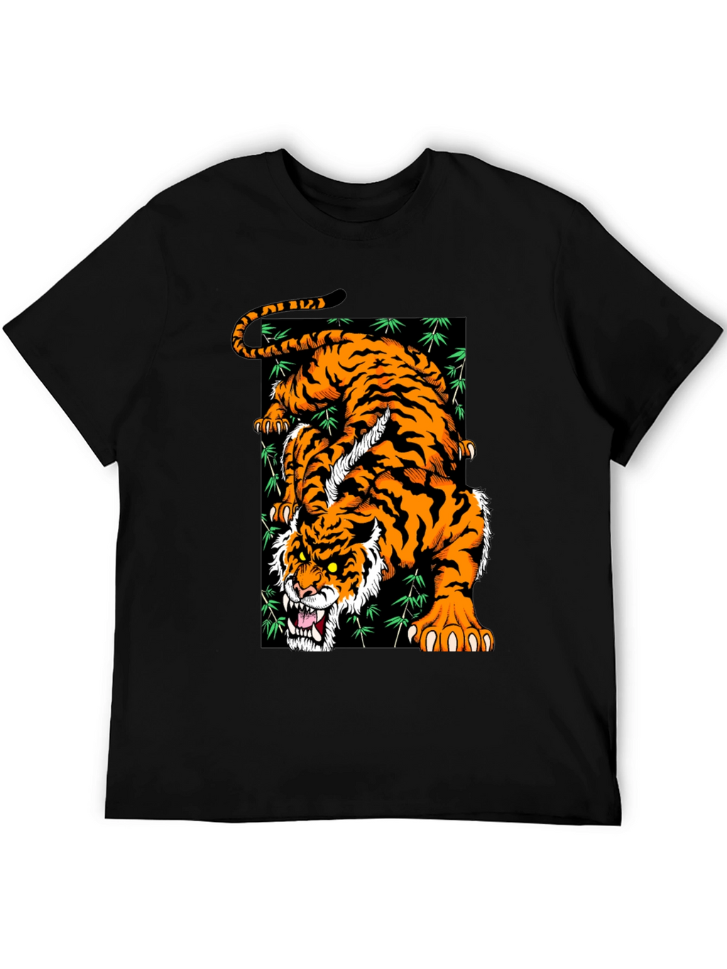 Roaring Tiger Graphic T-Shirt - Stylish Black Tee