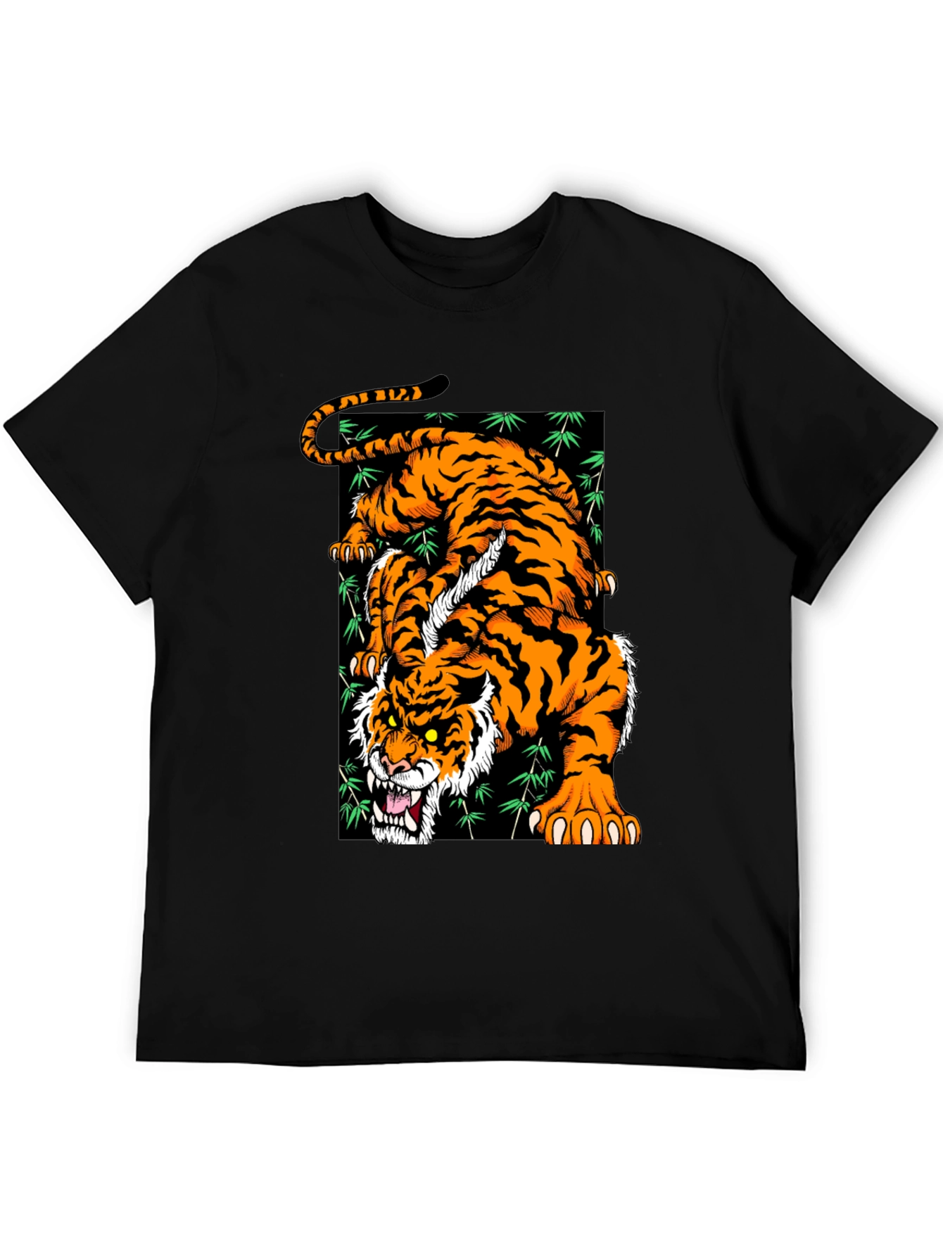 Roaring Tiger Graphic T-Shirt - Stylish Black Tee