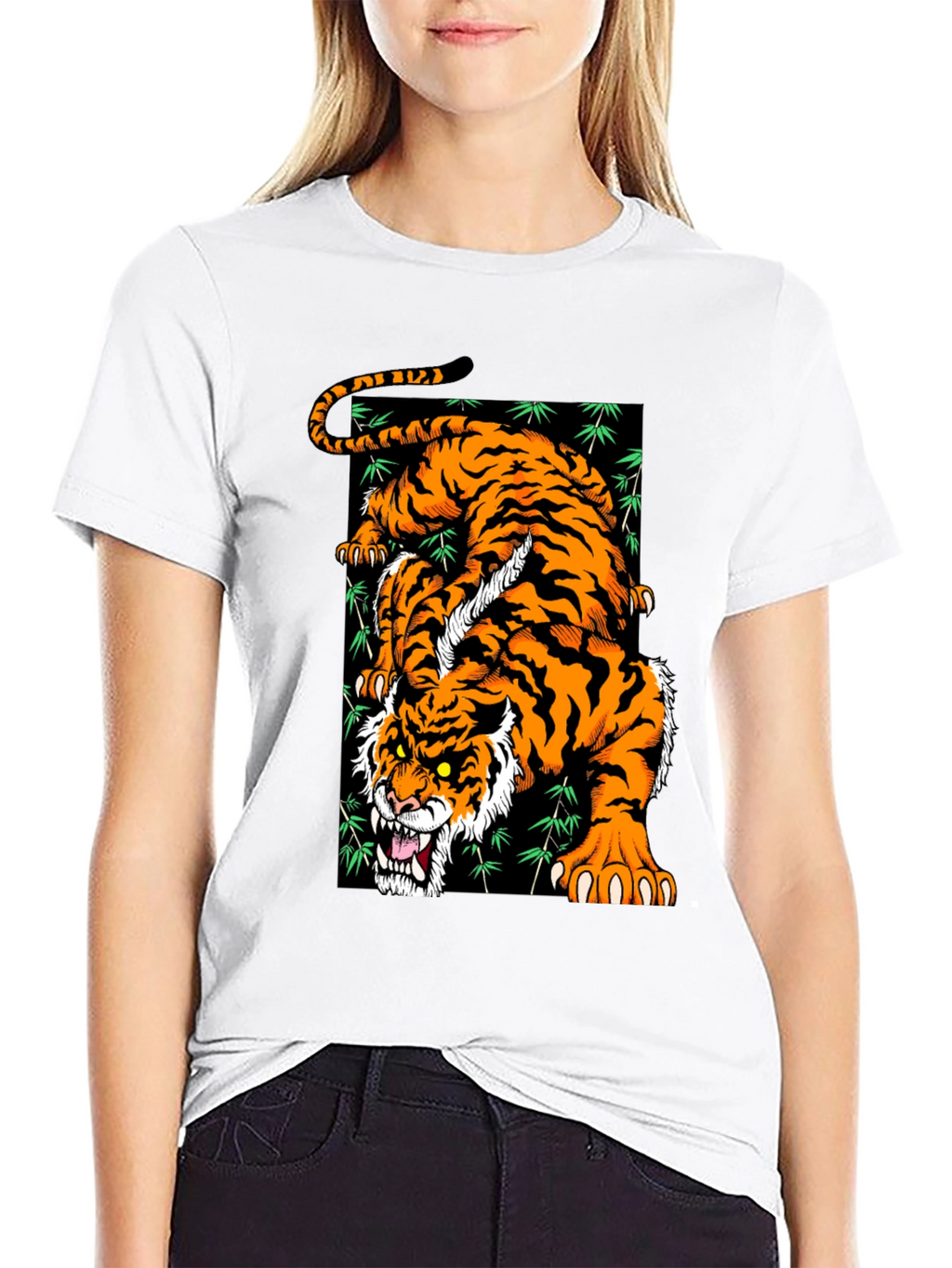 Roaring Tiger Graphic T-Shirt - Stylish Black Tee