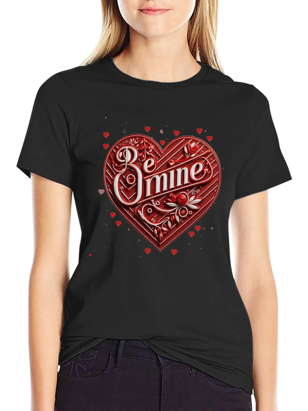Be Mine Heart Valentines Day Graphic Tee