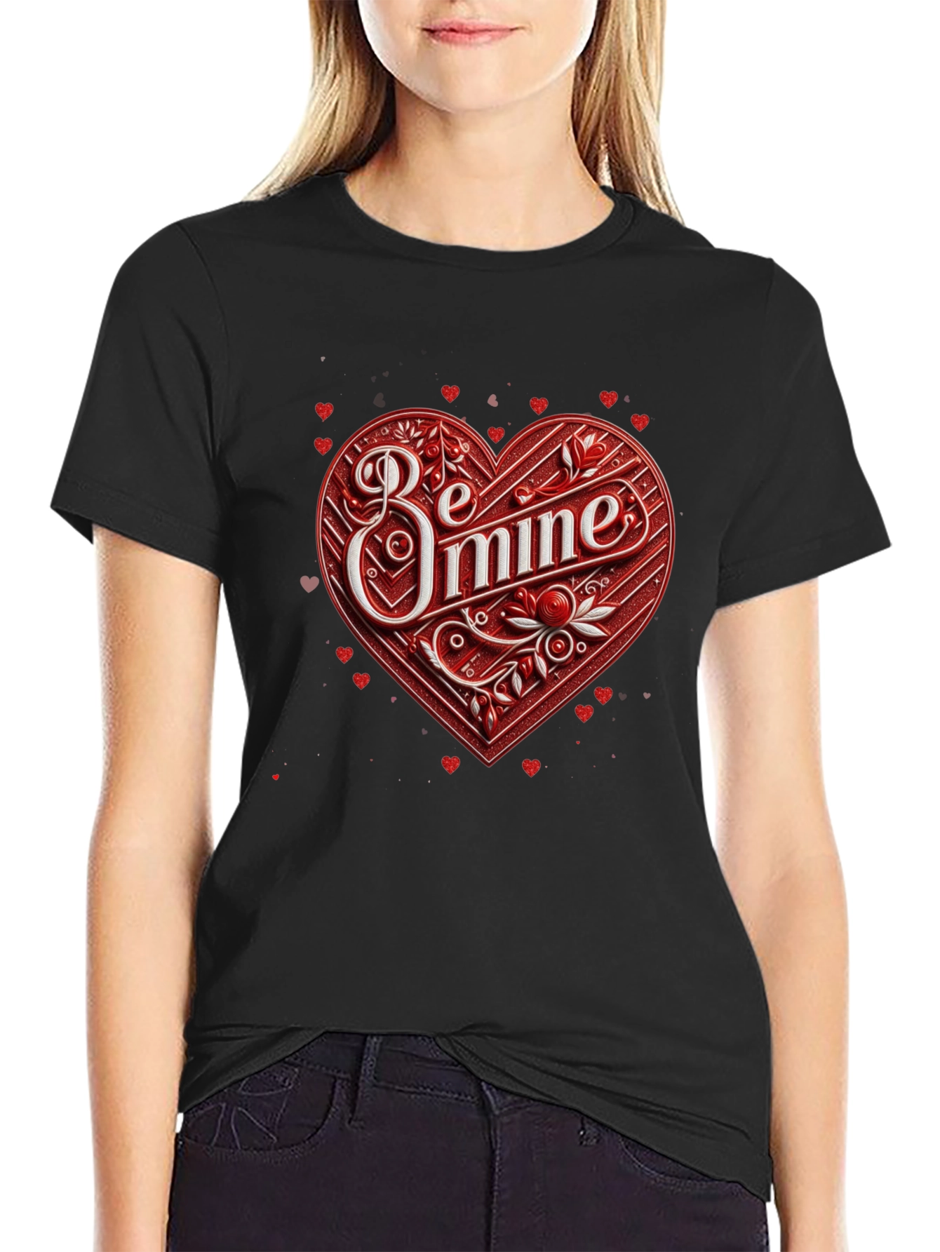 Be Mine Heart Valentines Day Graphic Tee