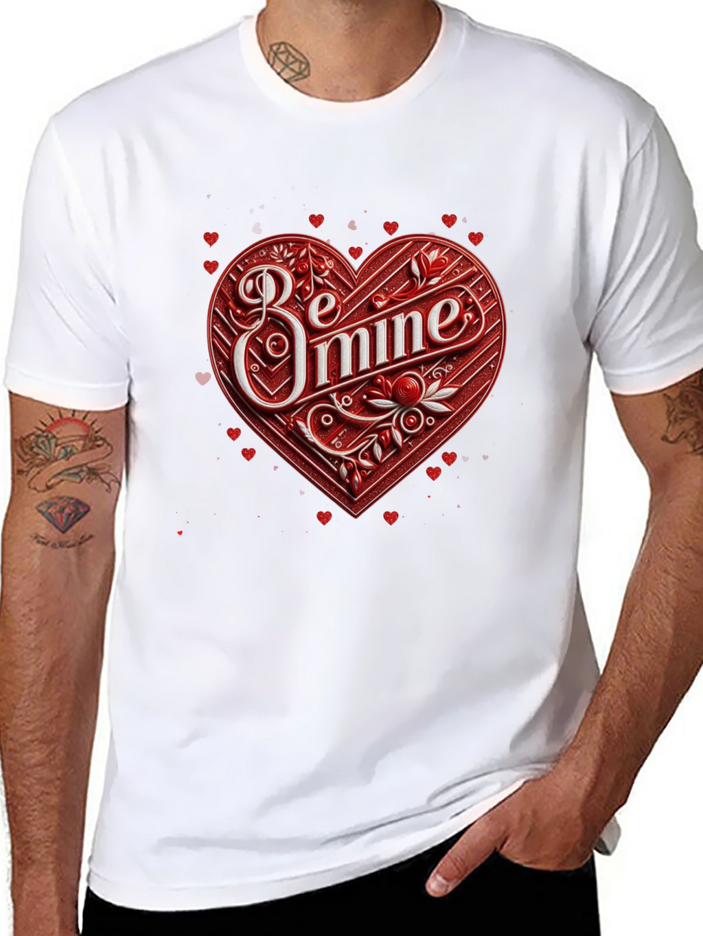 Be Mine Heart Valentines Day Graphic Tee