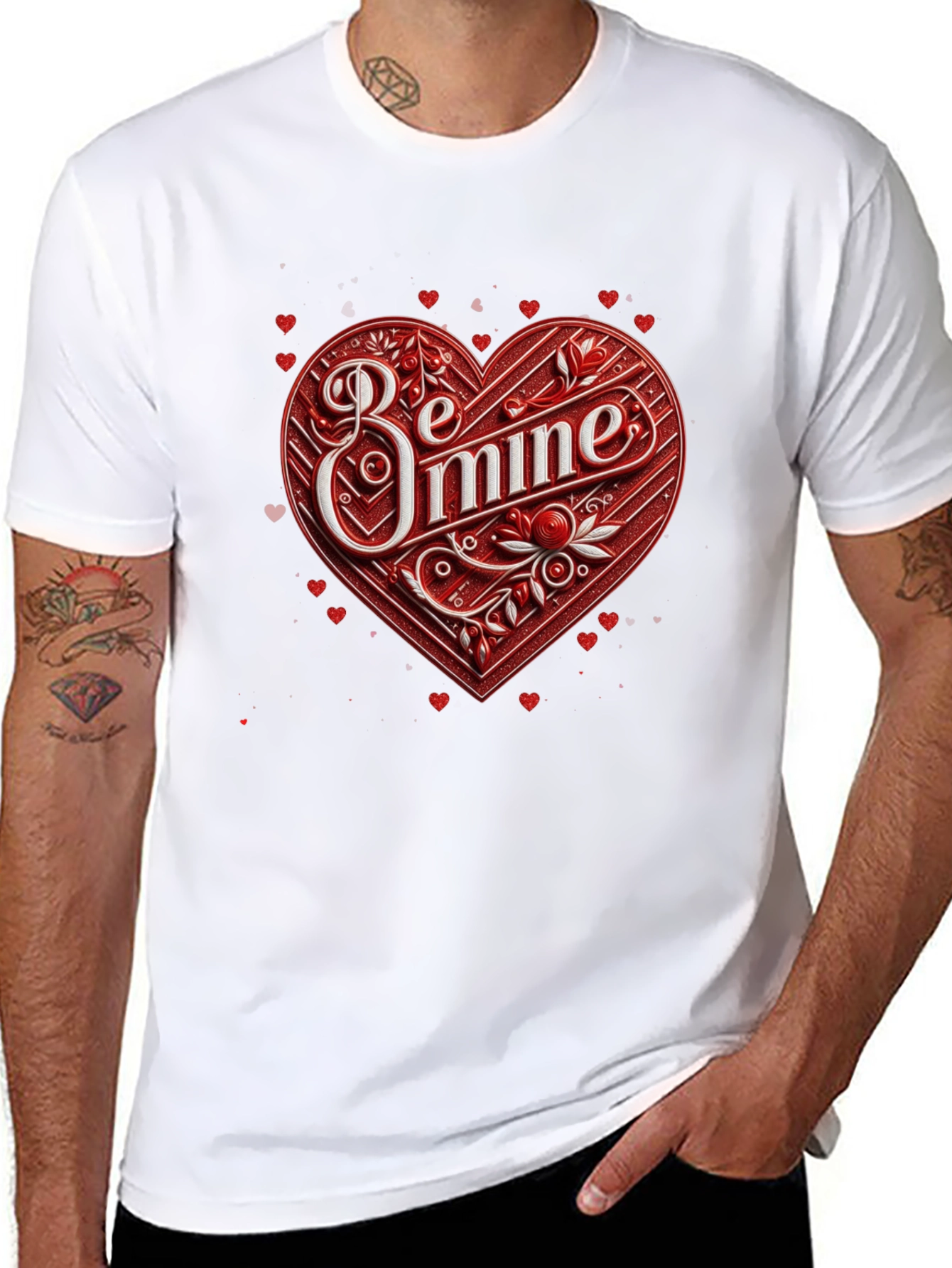Be Mine Heart Valentines Day Graphic Tee