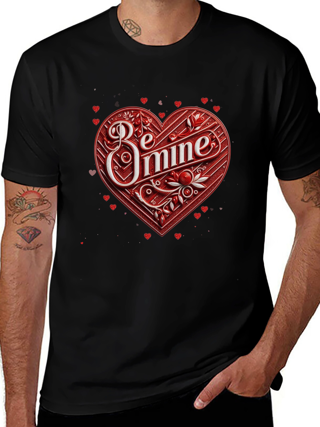 Be Mine Heart Valentines Day Graphic Tee