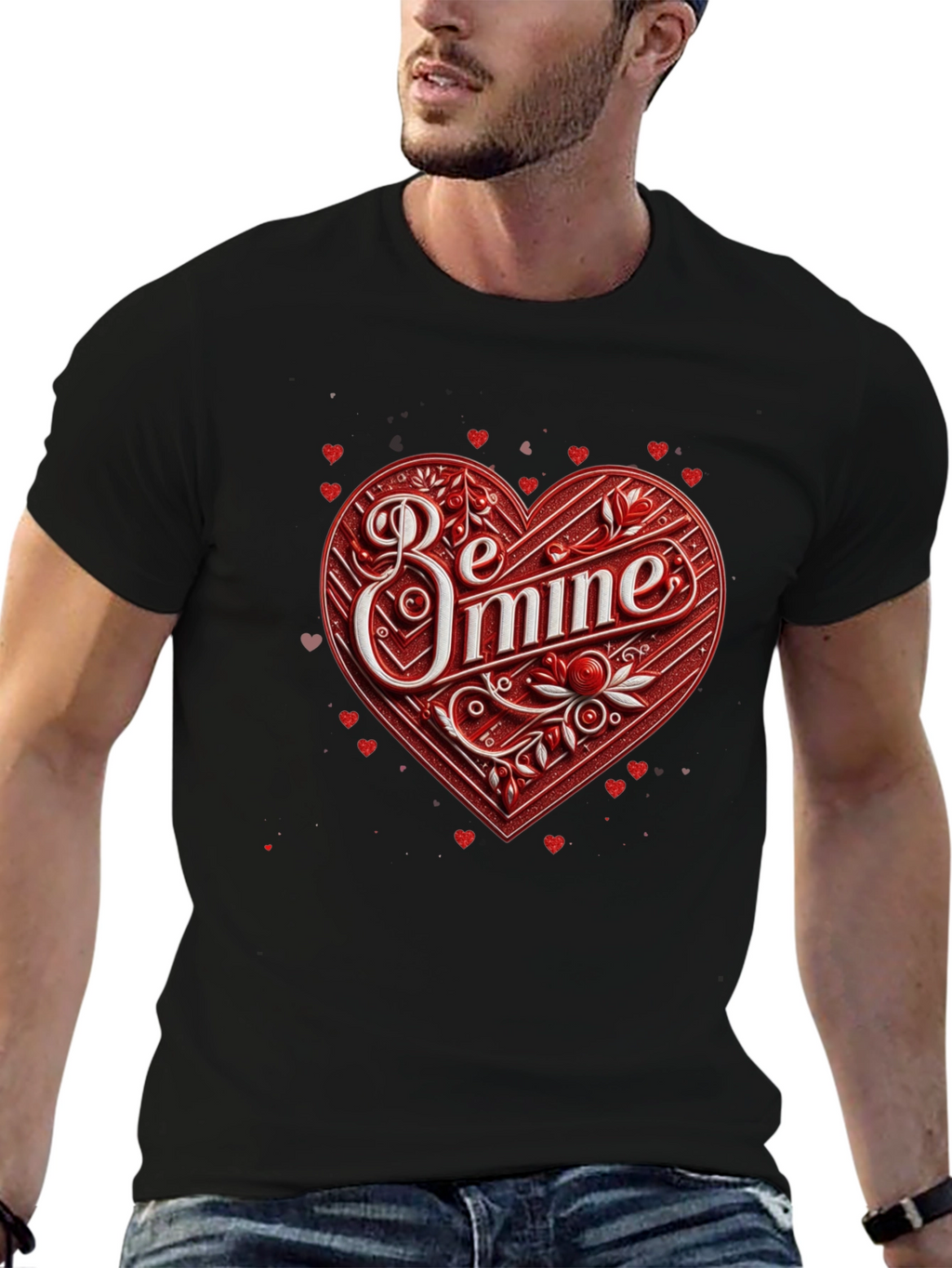 Be Mine Heart Valentines Day Graphic Tee