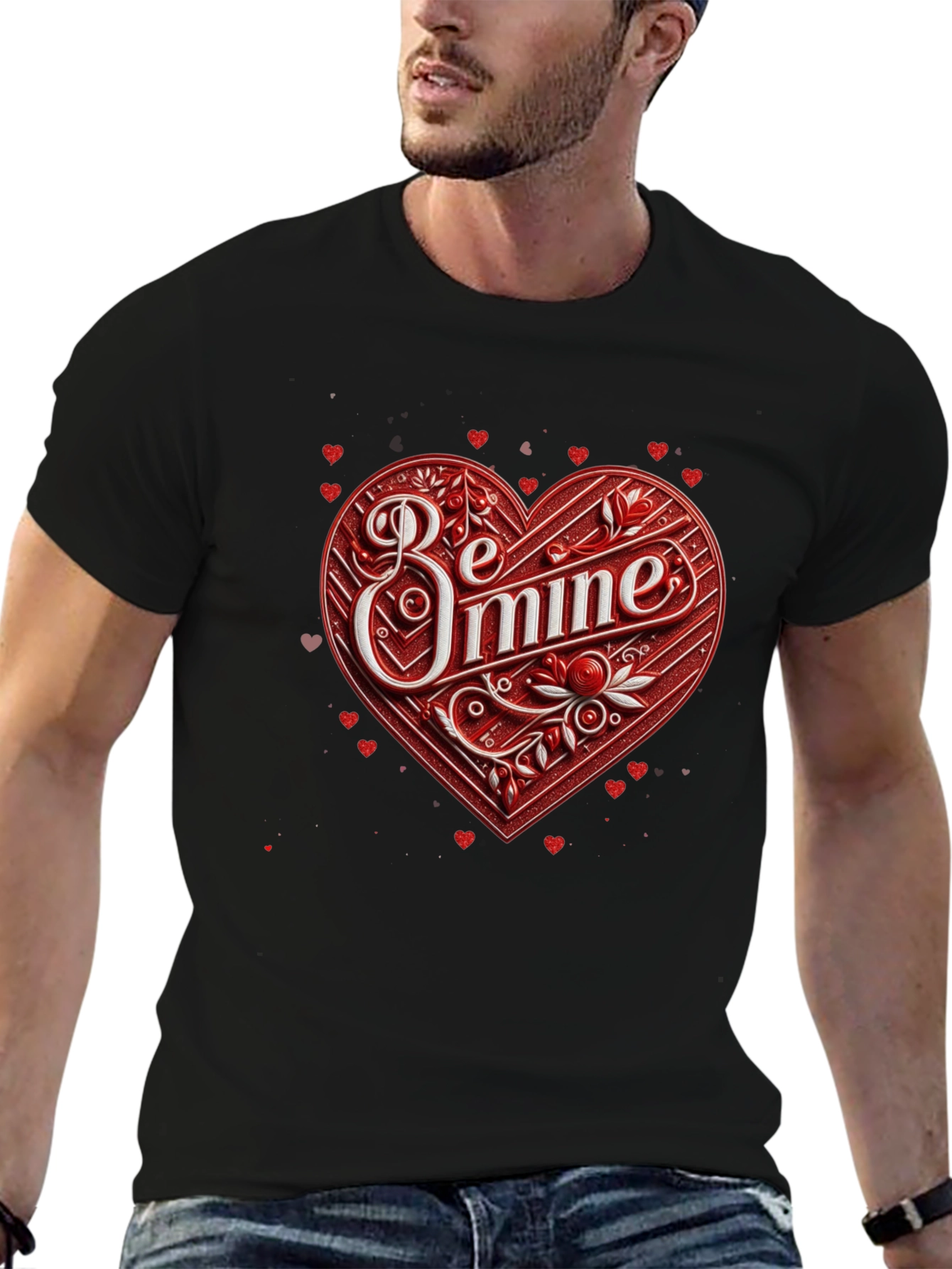 Be Mine Heart Valentines Day Graphic Tee