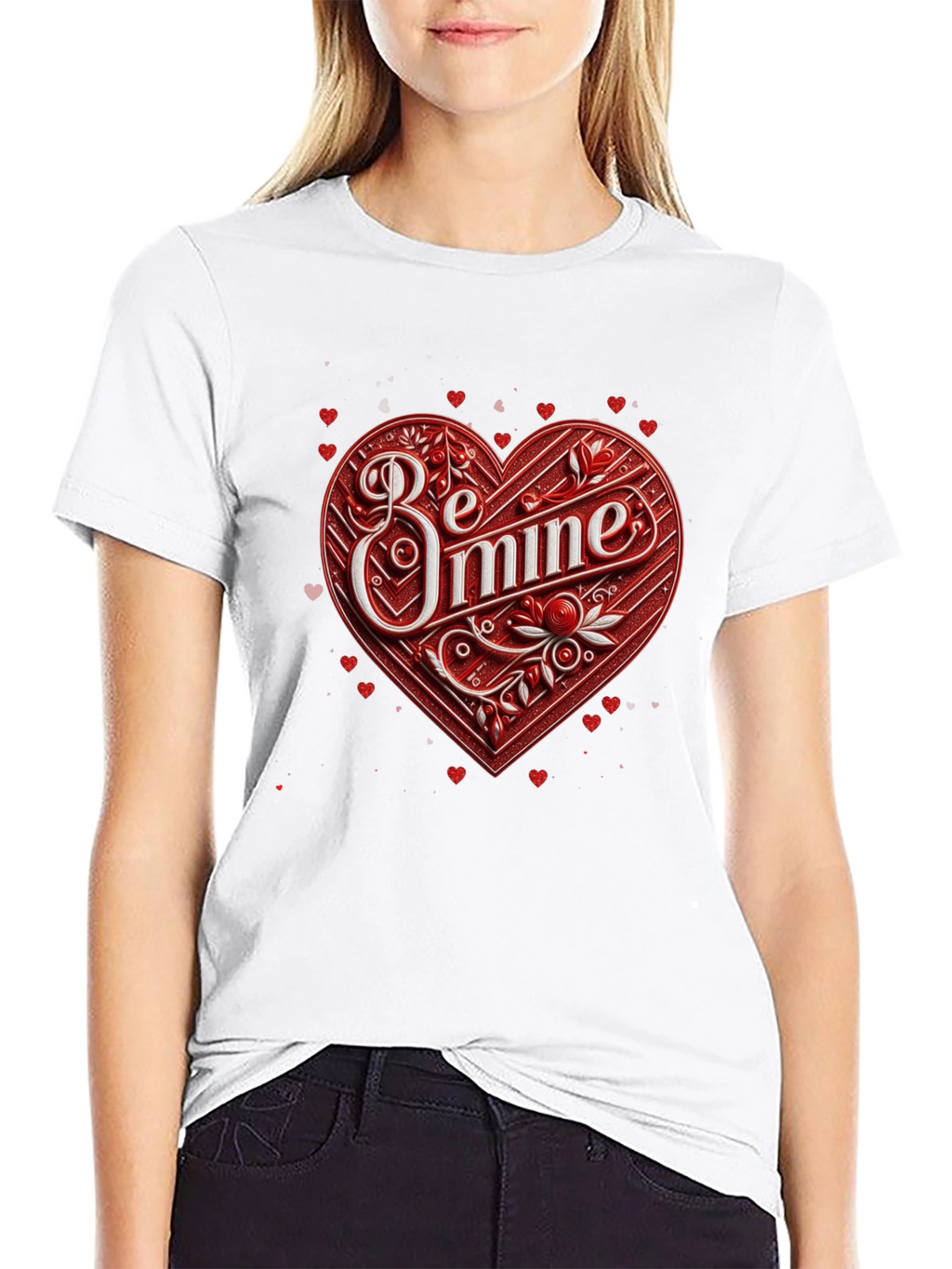 Be Mine Heart Valentines Day Graphic Tee