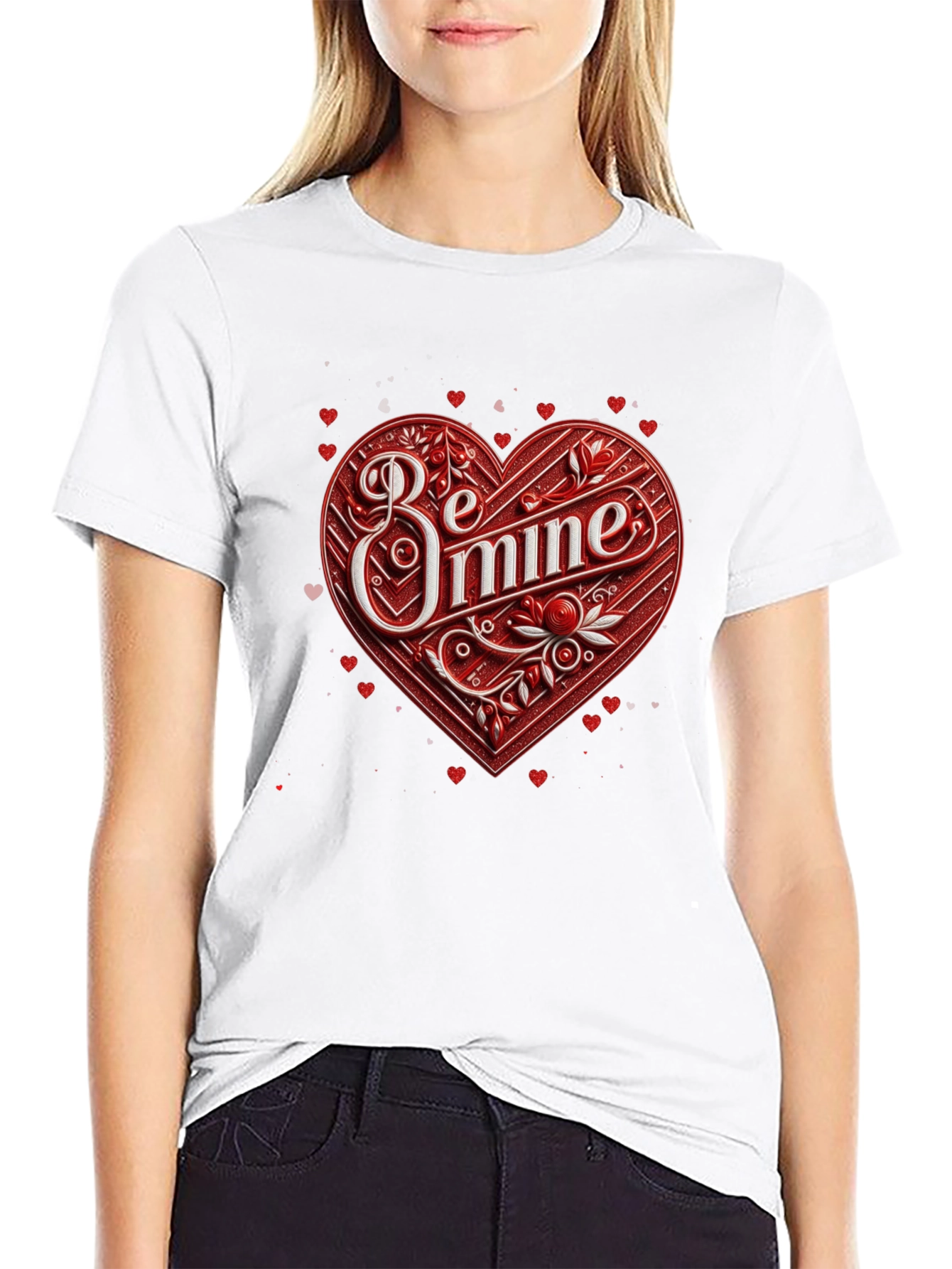 Be Mine Heart Valentines Day Graphic Tee