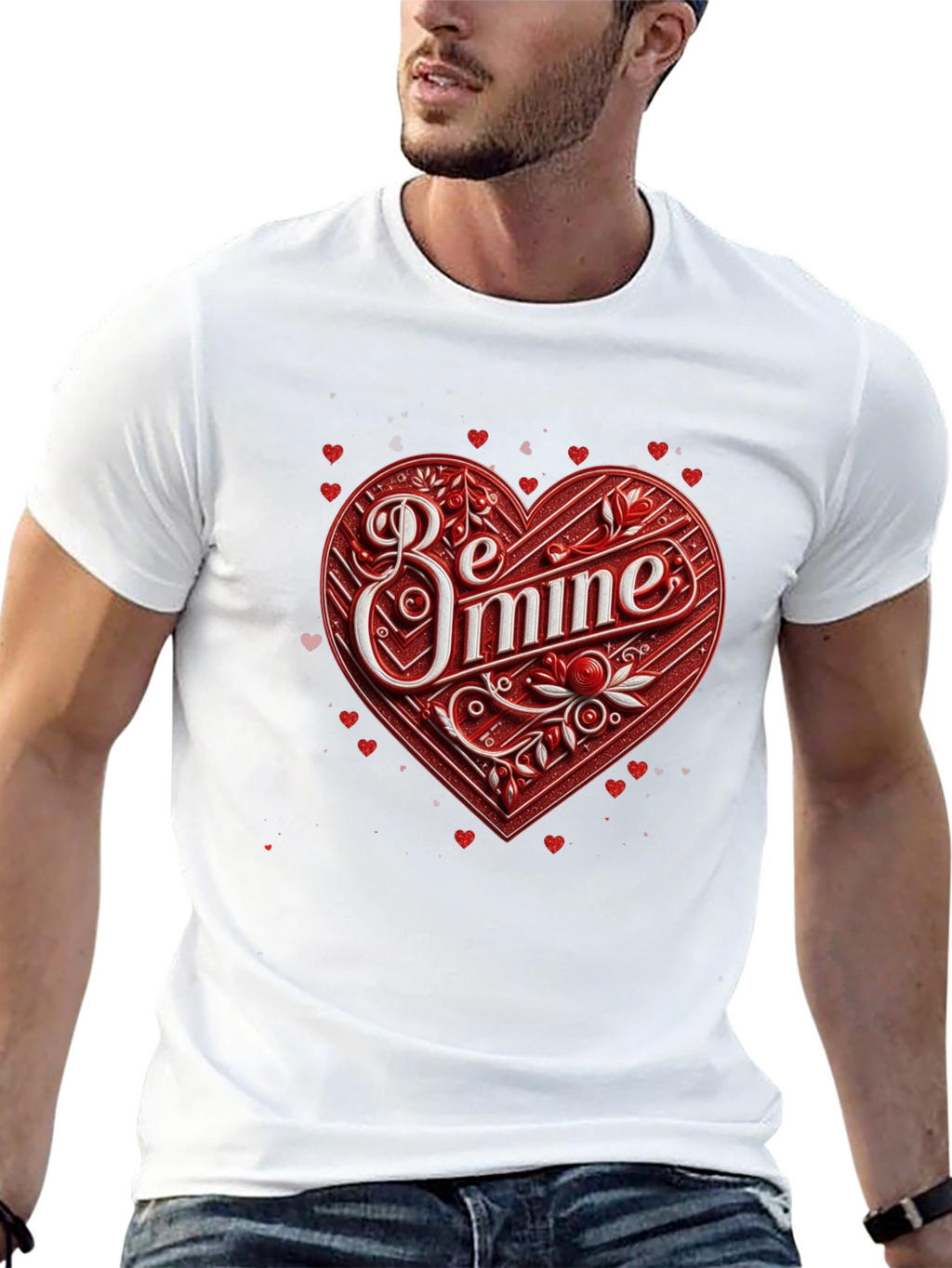 Be Mine Heart Valentines Day Graphic Tee