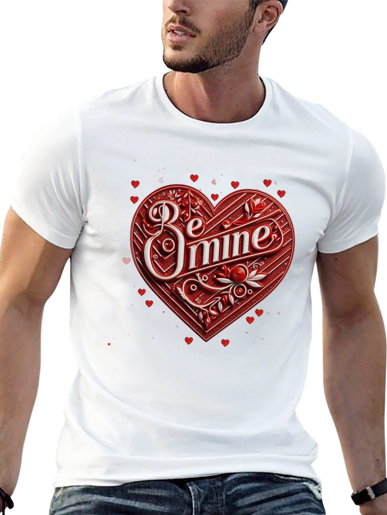 Be Mine Heart Valentines Day Graphic Tee