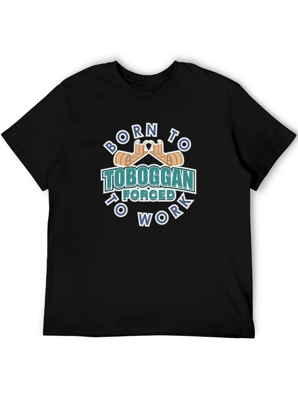 Born to Toboggan Black Graphic Tee