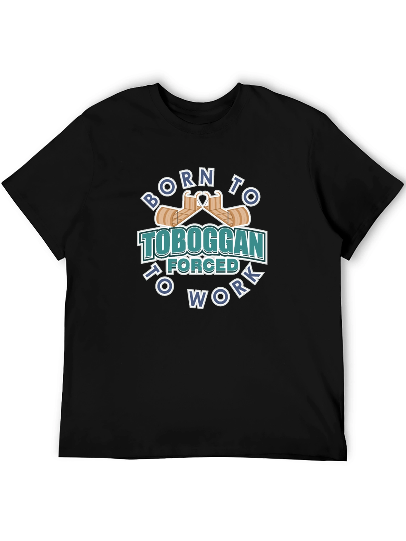 Born to Toboggan Black Graphic Tee
