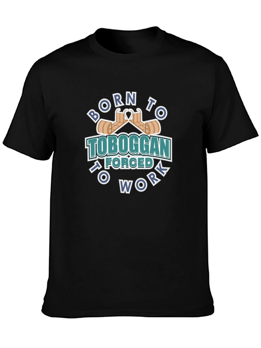 Born to Toboggan Black Graphic Tee