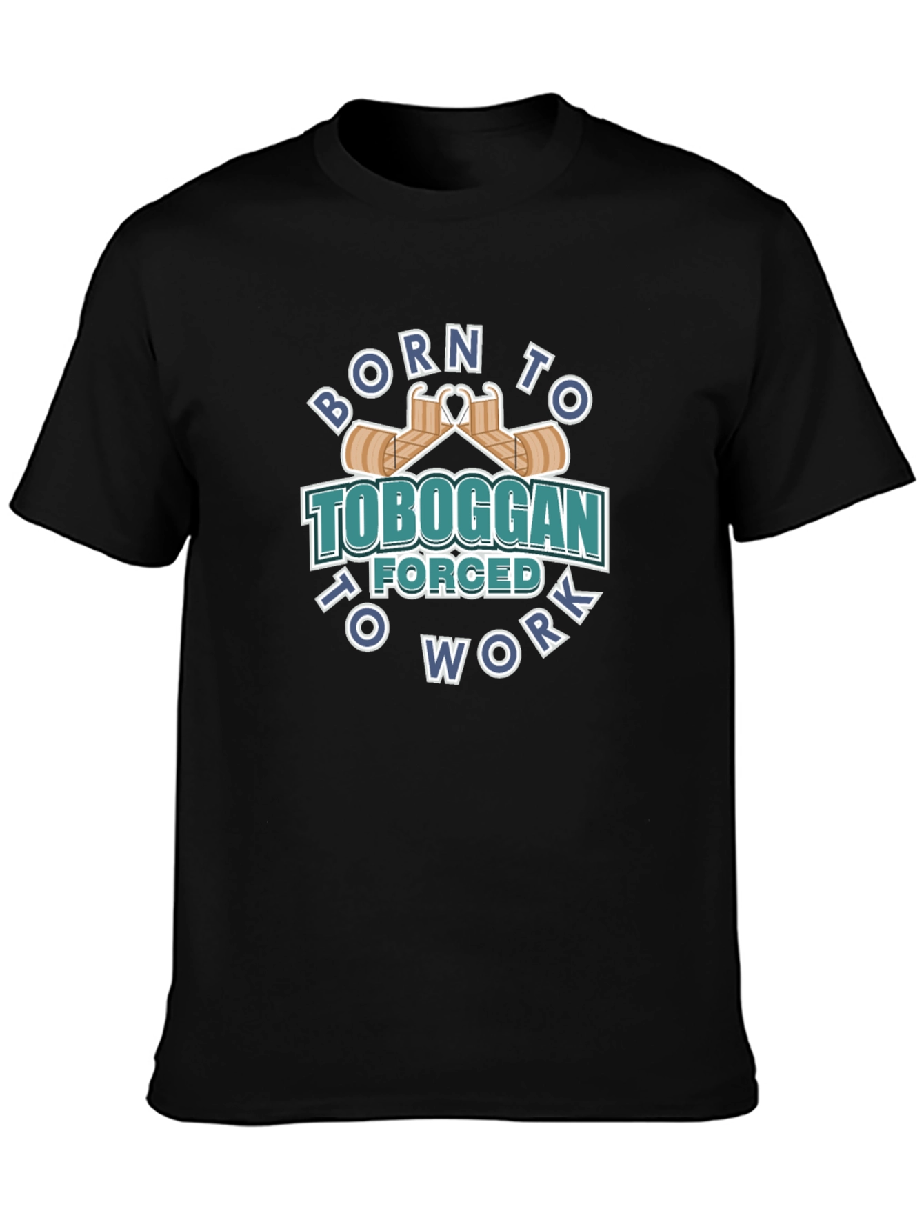 Born to Toboggan Black Graphic Tee