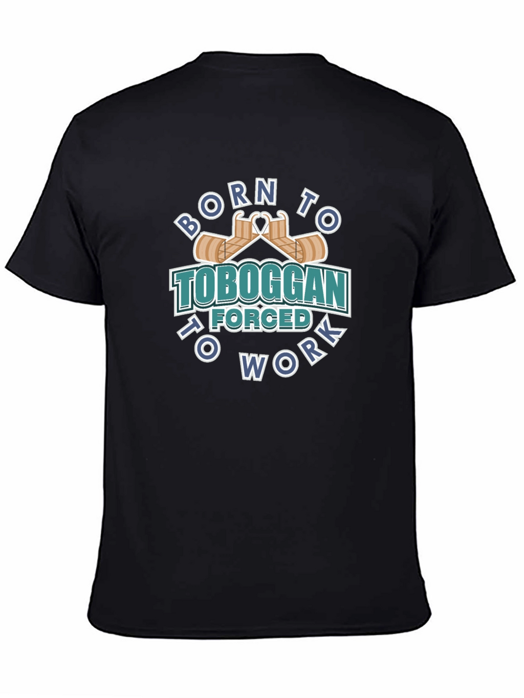 Born to Toboggan Black Graphic Tee