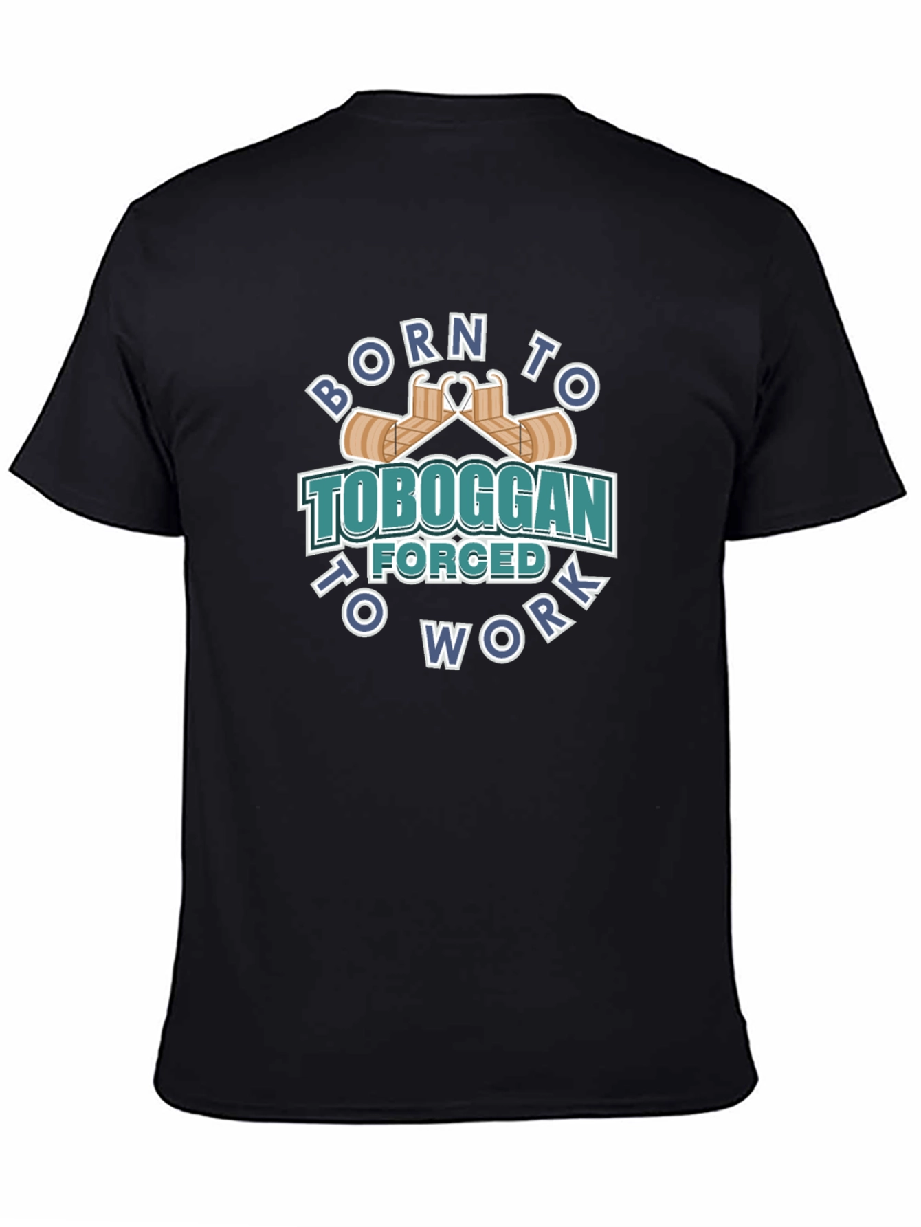 Born to Toboggan Black Graphic Tee