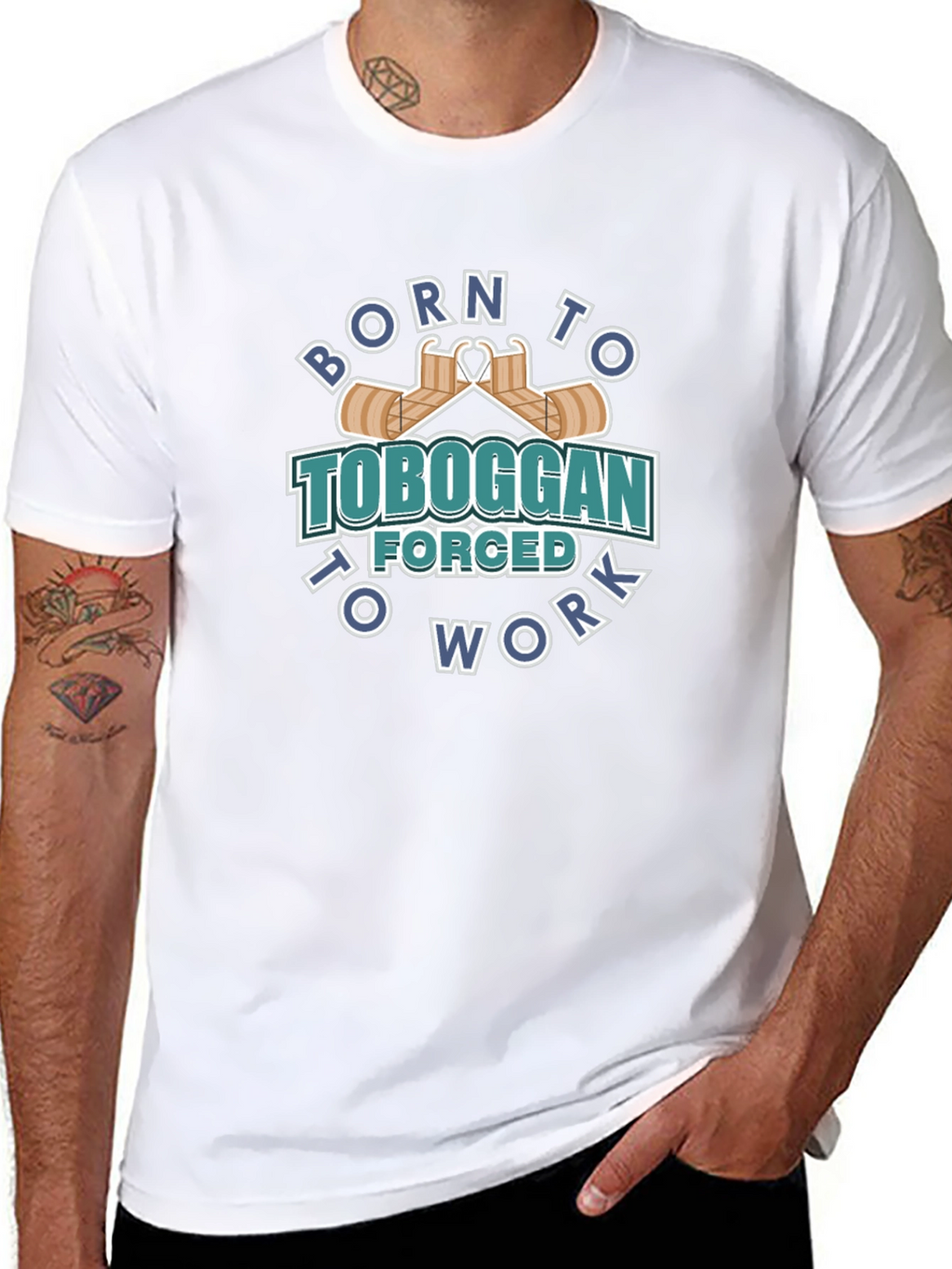 Born to Toboggan Black Graphic Tee