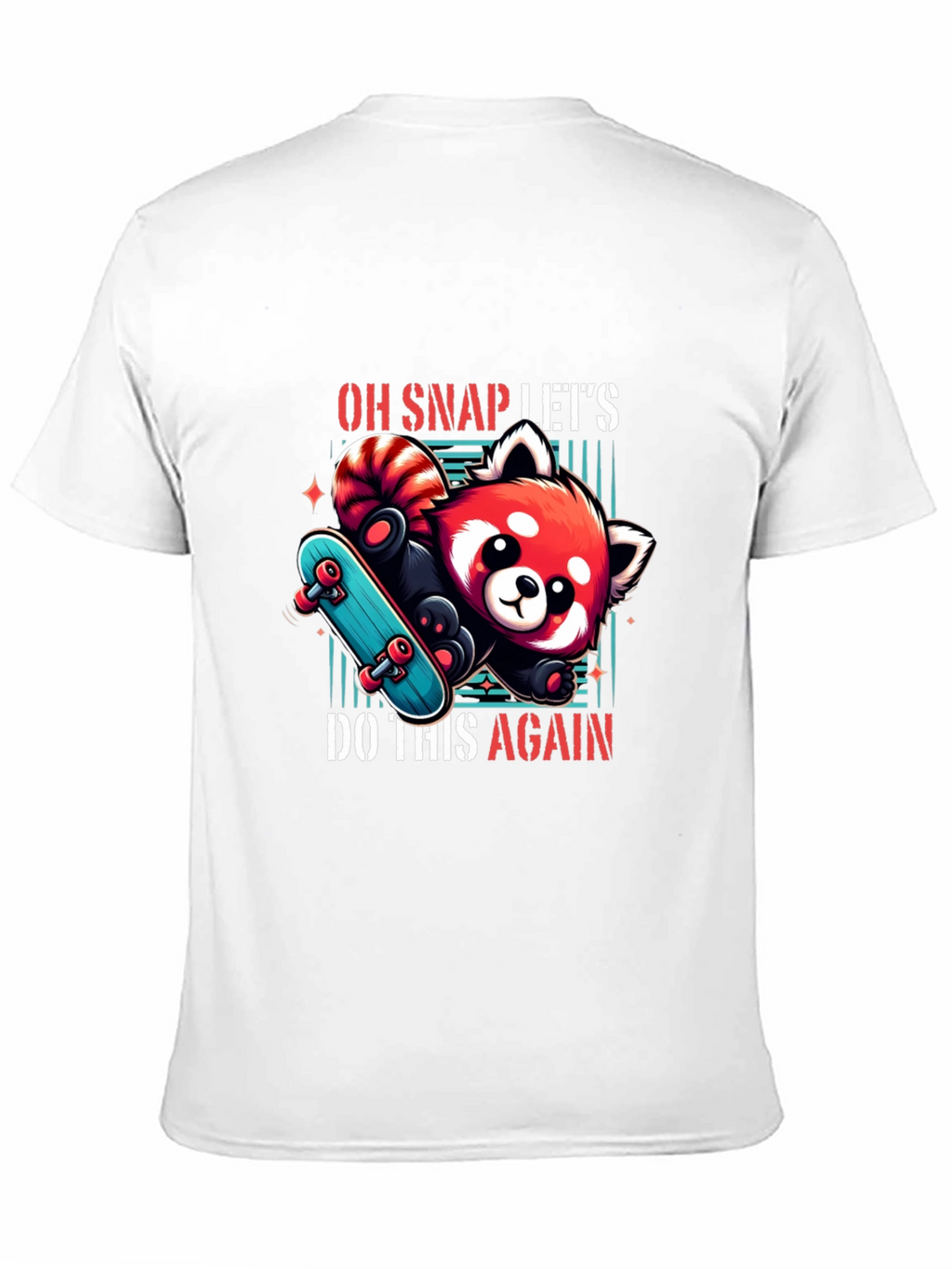 Cool Red Panda Skateboard Graphic Tee